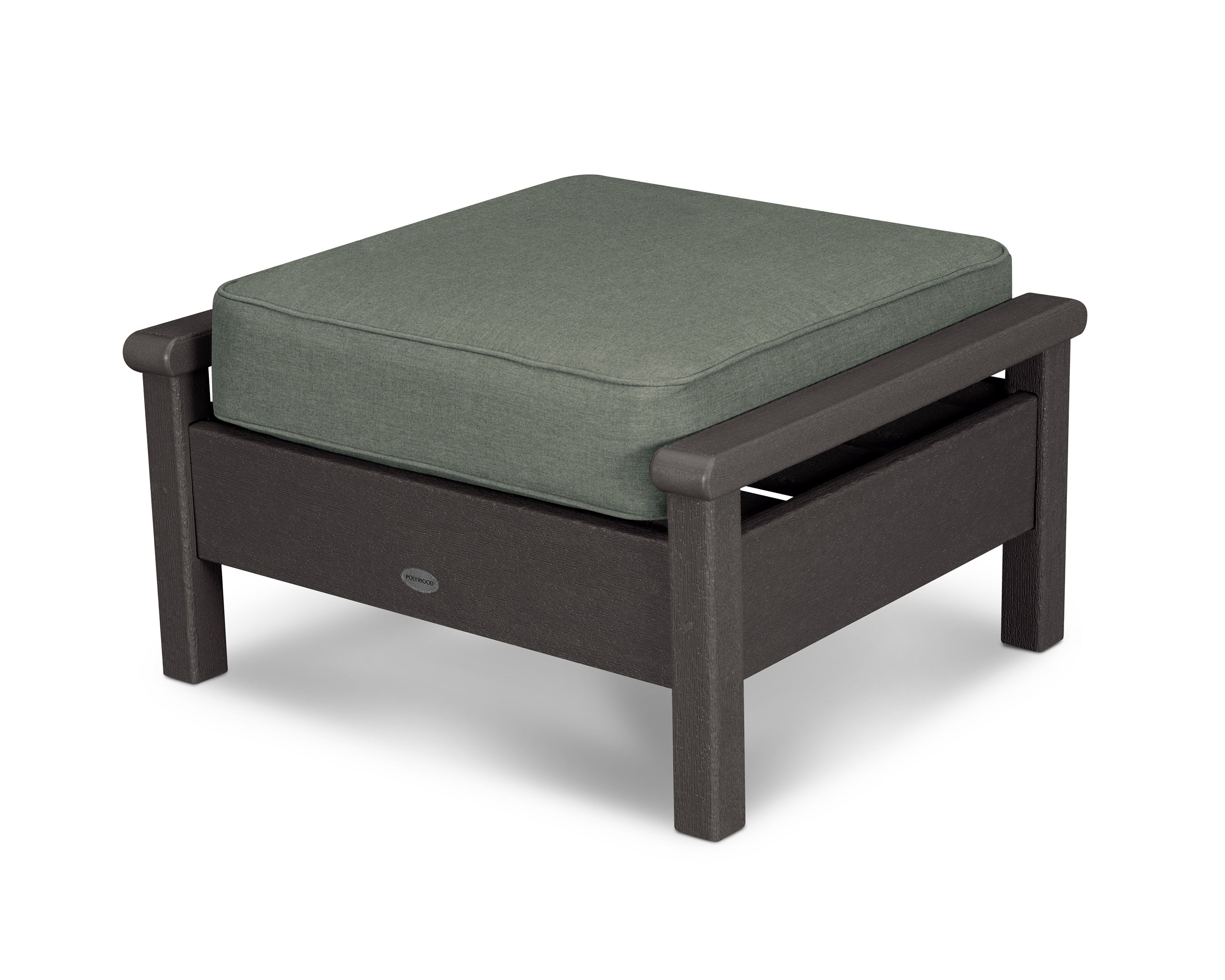 Harbour Deep Seating Ottoman in Vintage Coffee / Cast Sage