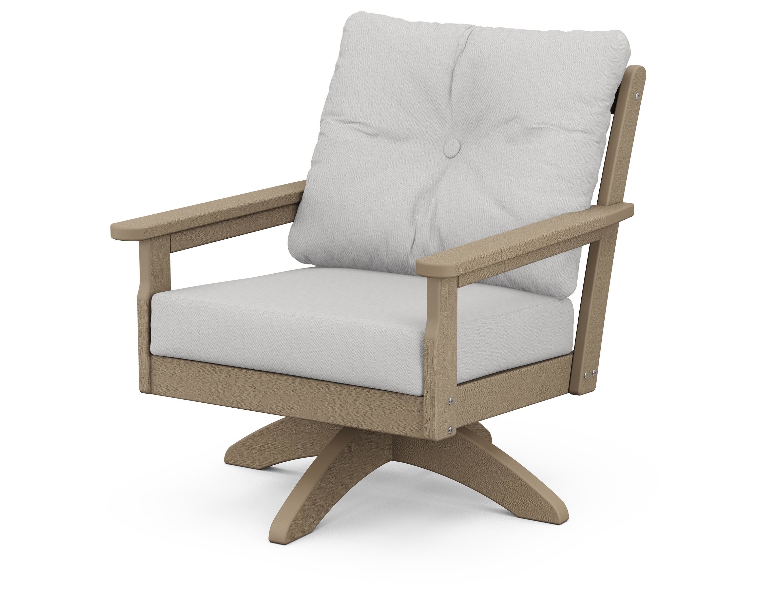 Vineyard Deep Seating Swivel Chair in Vintage Sahara / Diamond in the Rough