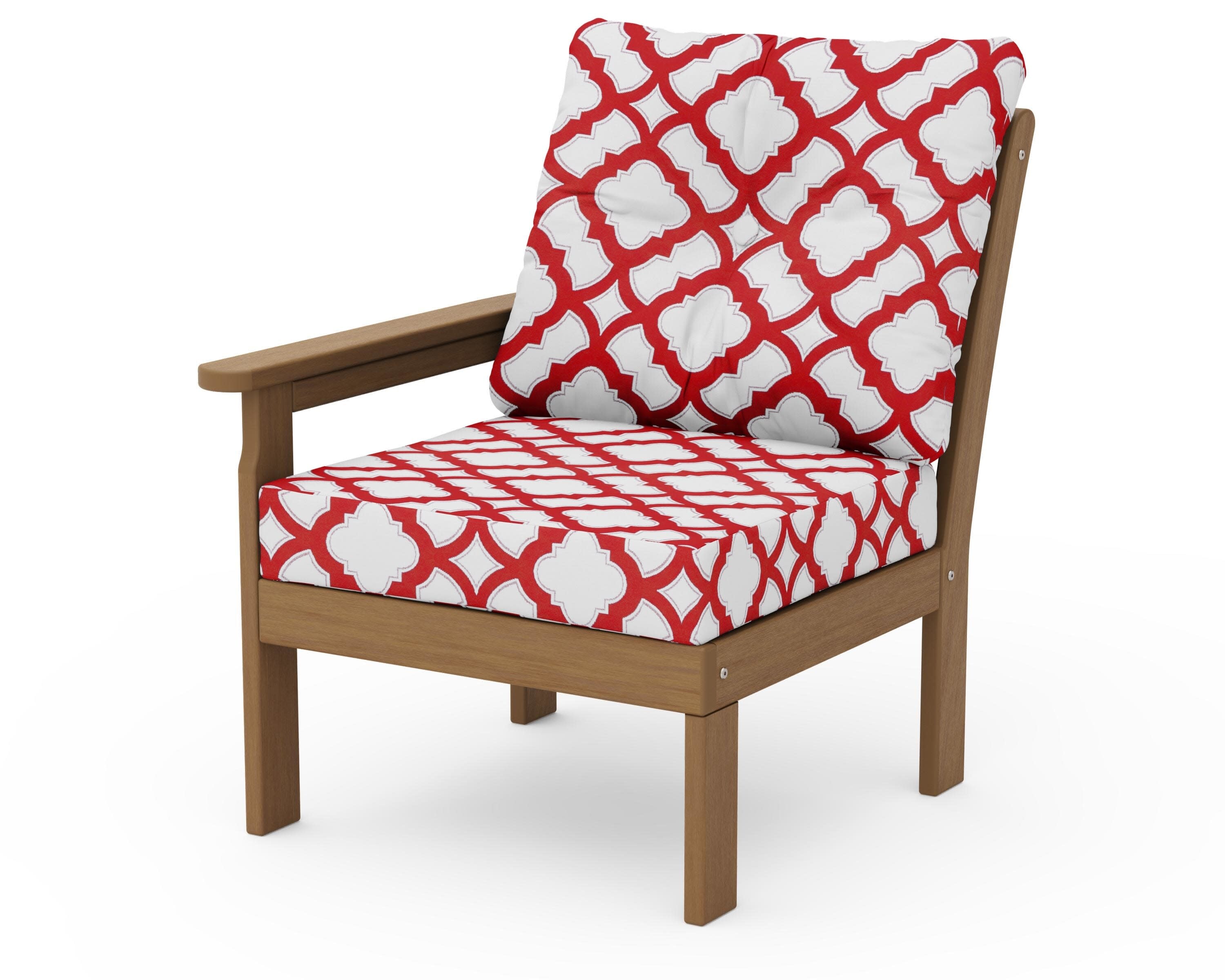 Vineyard Modular Left Arm Chair in Natural / Trellis Crimson