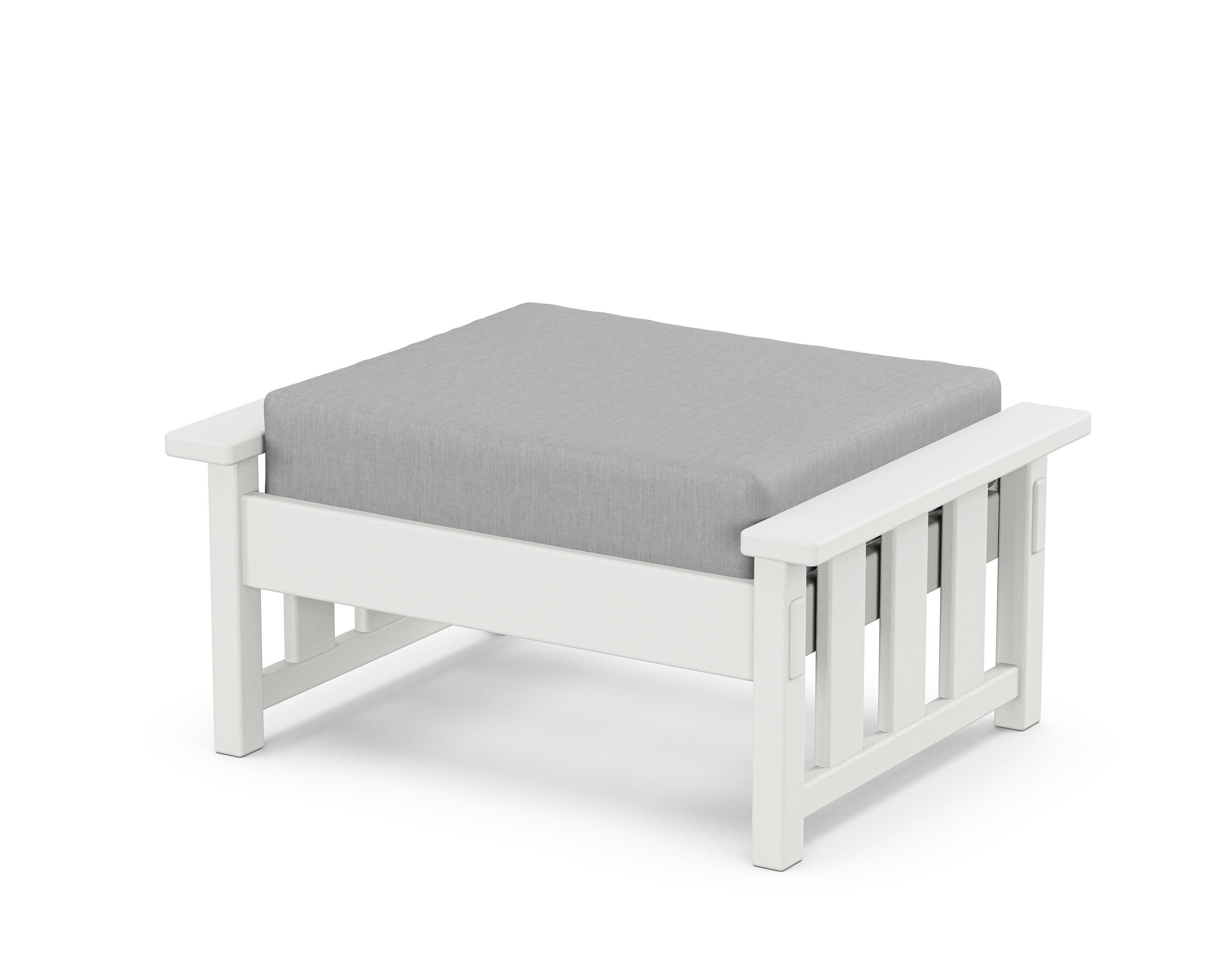 Acadia Deep Seating Ottoman in White / Granite