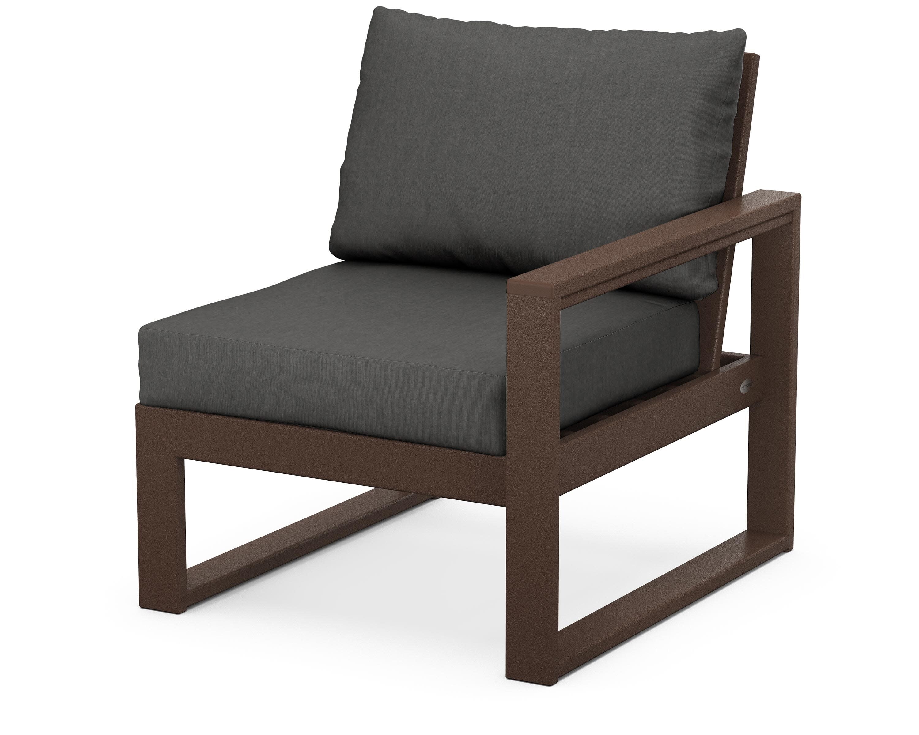 EDGE Modular Right Arm Chair in Mahogany / Spectrum Carbon