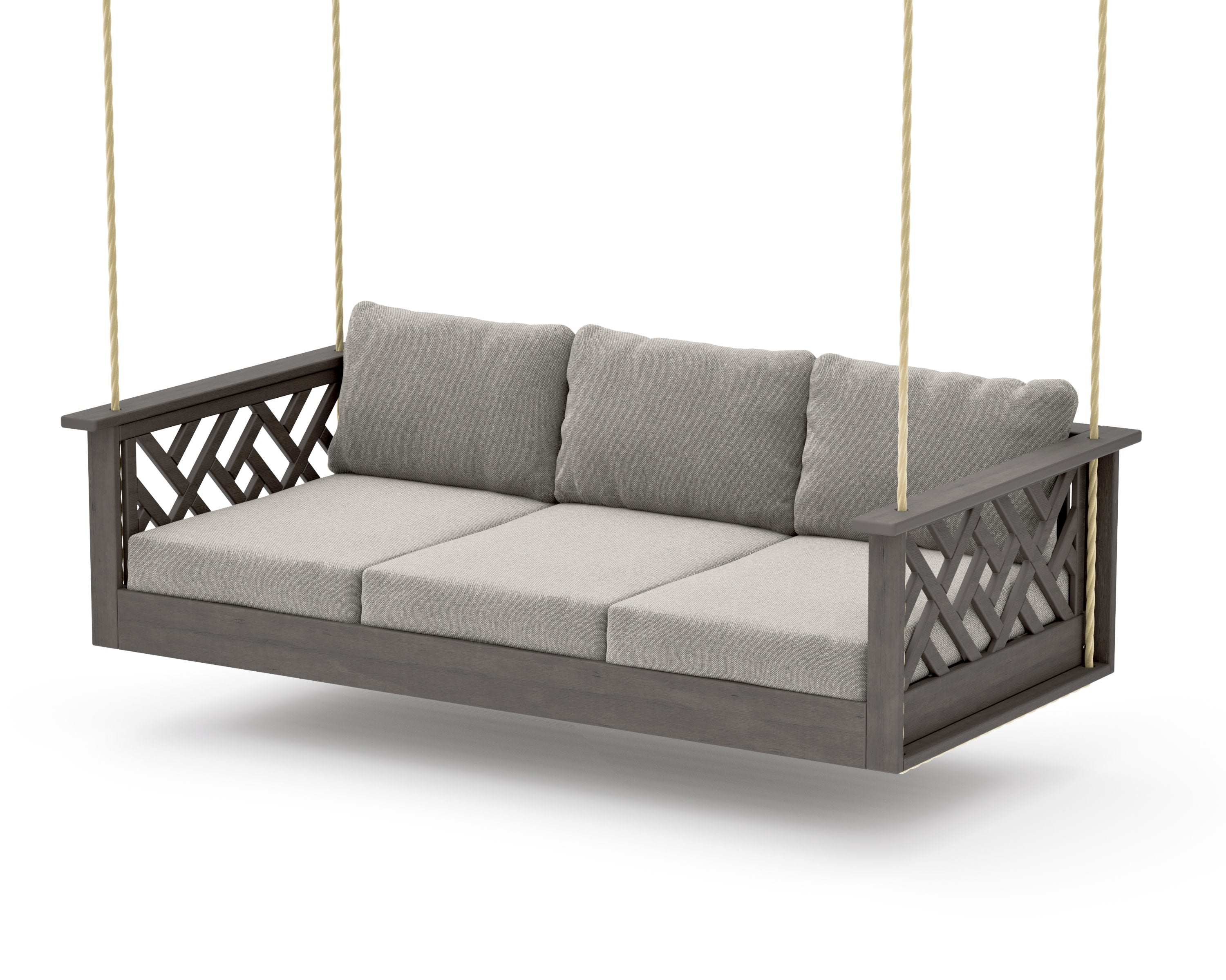 Chippendale Daybed Swing in Driftwood / Weathered Tweed