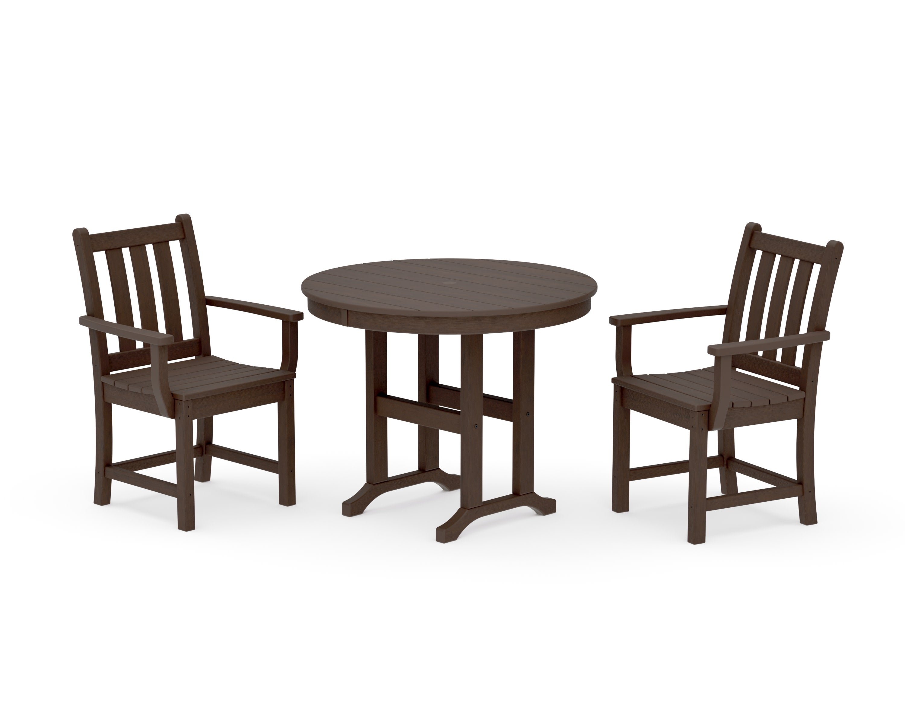 Traditional Garden 3-Piece Round Dining Set in Kona