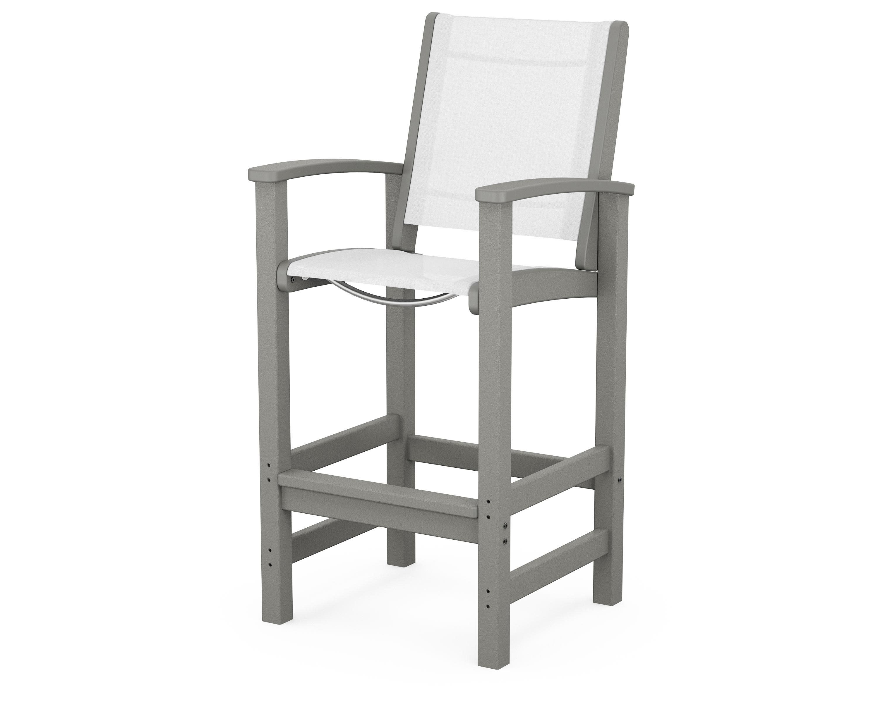 Coastal Bar Chair in Slate Grey / White Sling