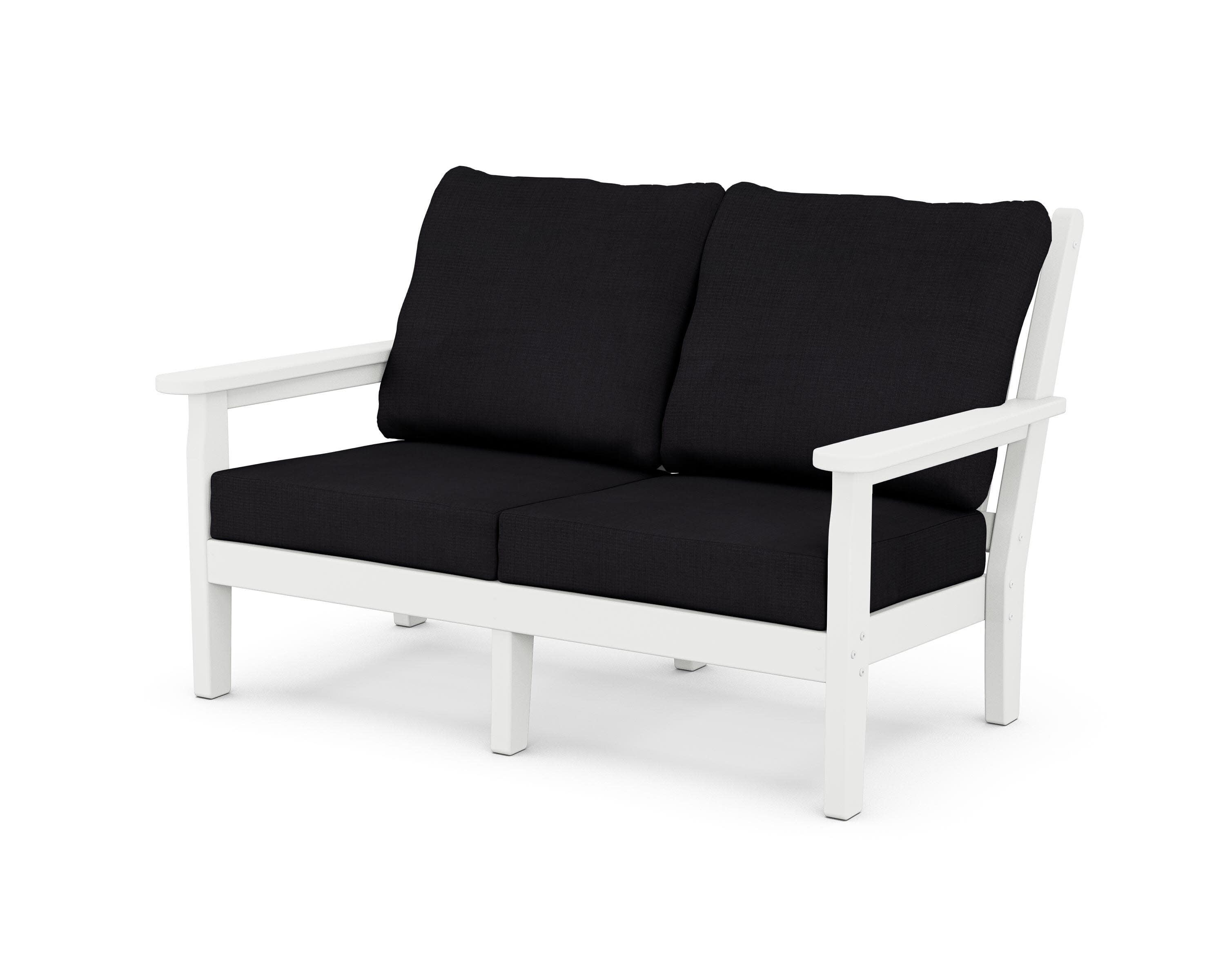 Chippendale Deep Seating Loveseat in White / Midnight Linen