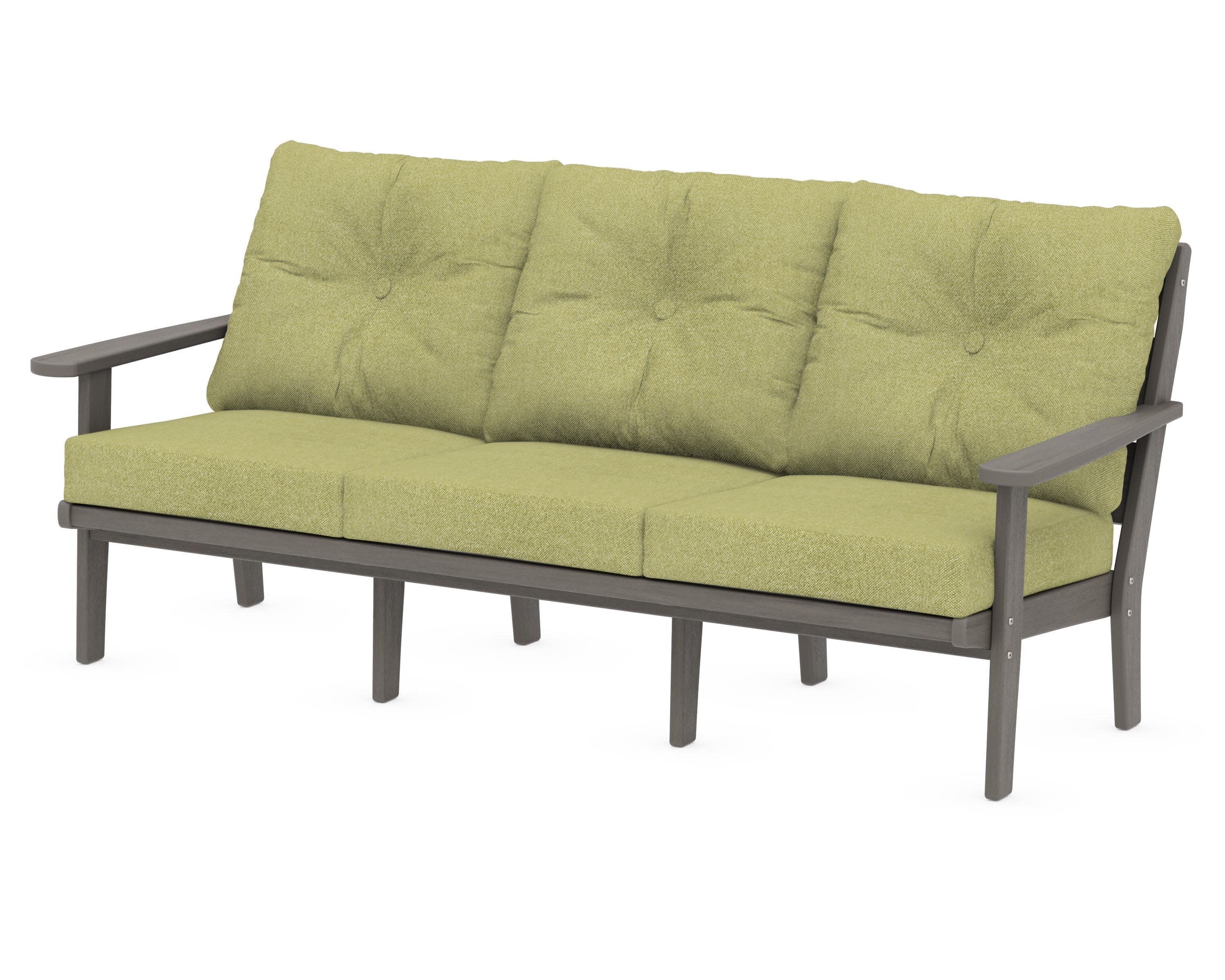 Lakeside Deep Seating Sofa in Driftwood / Chartreuse Boucle