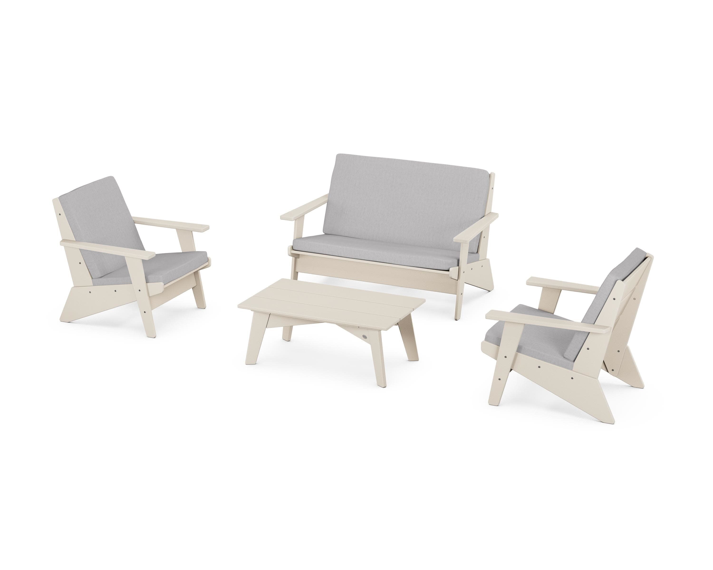 Riviera Modern Lounge 4-Piece Set in Sand / Granite