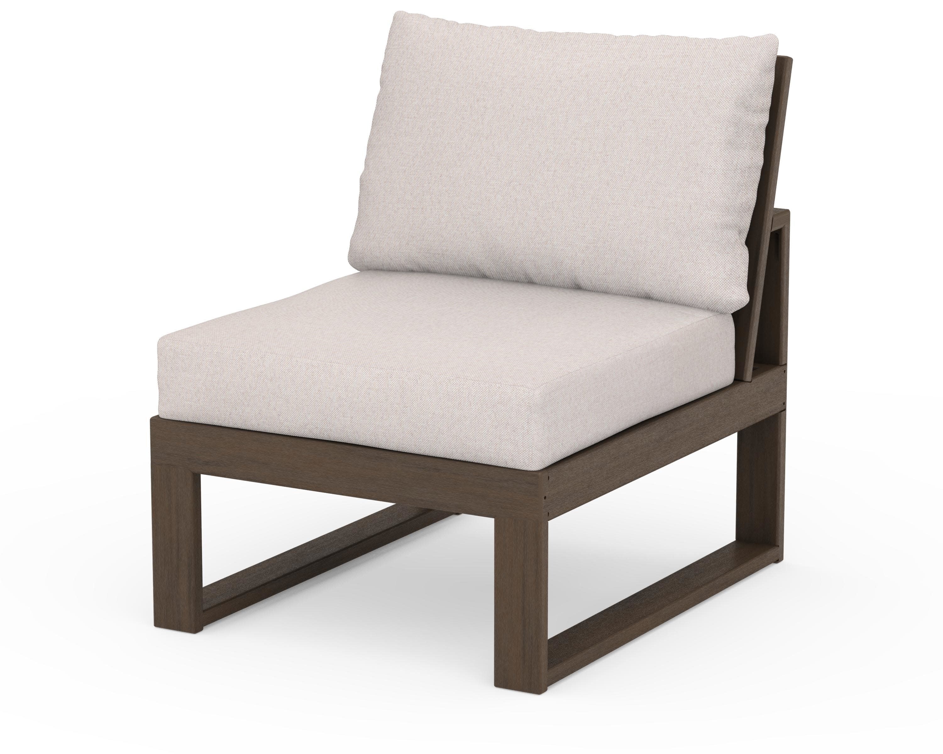 Modular Armless Chair in Kona / Dune Burlap