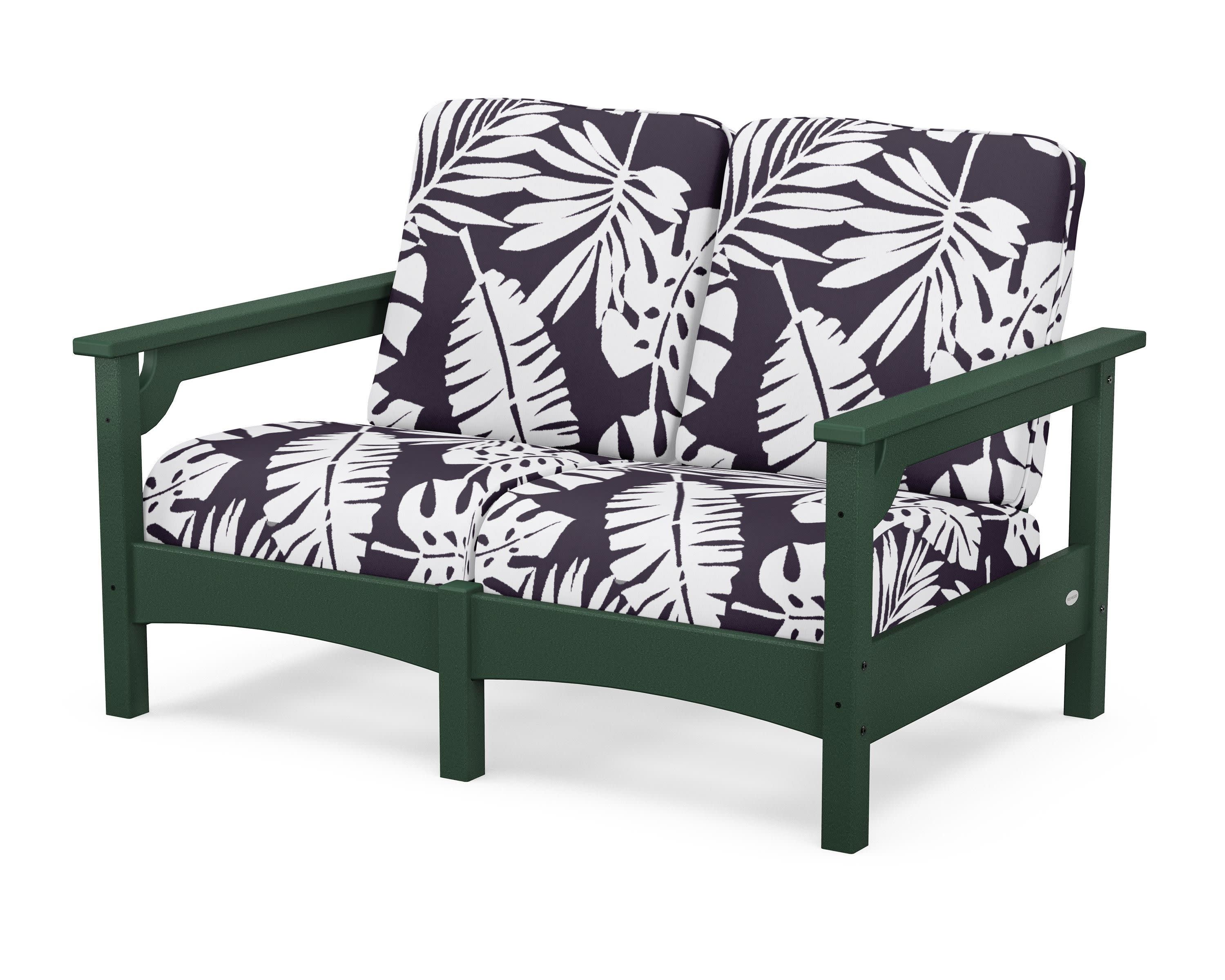 Club Loveseat in Green / Leaf Navy