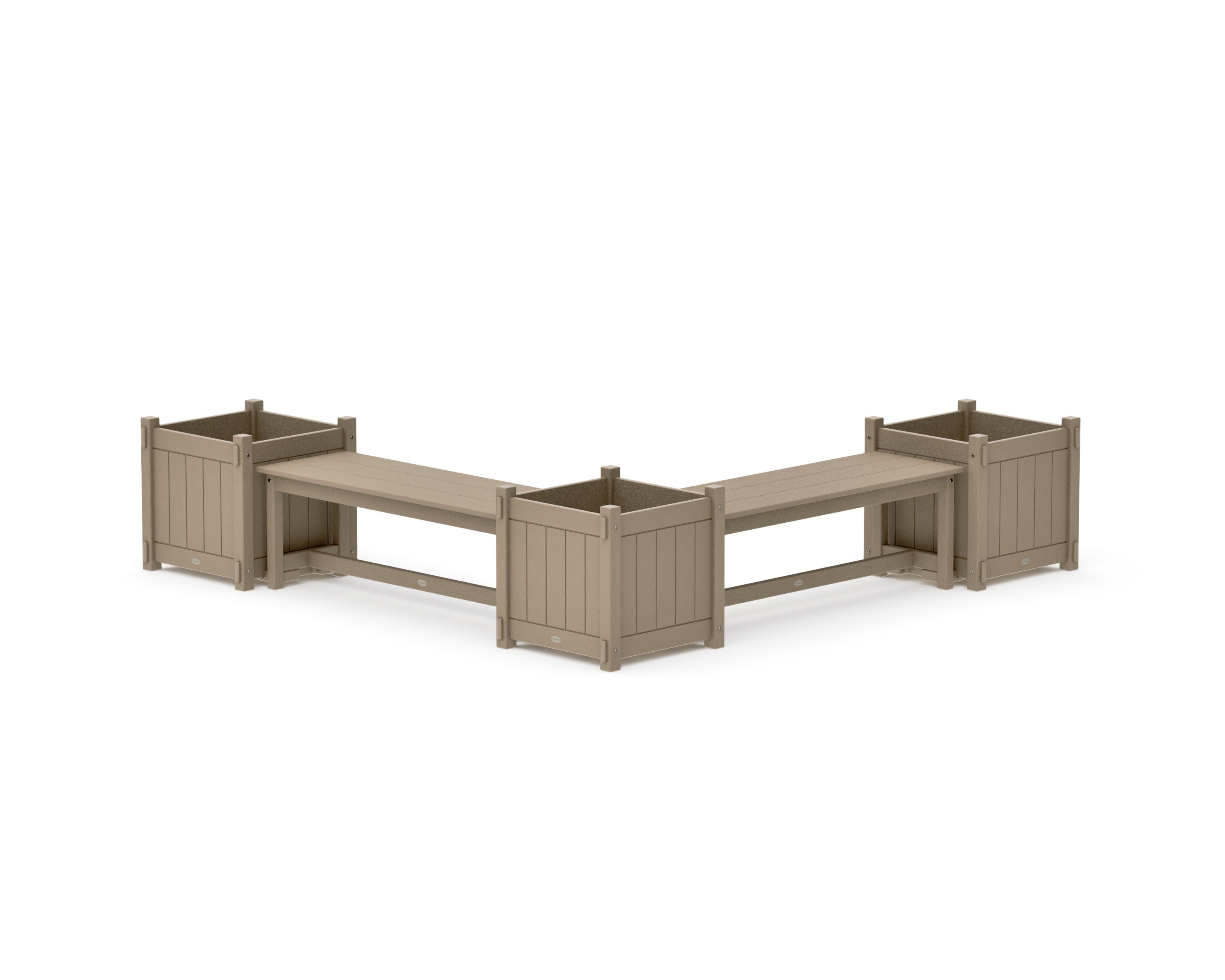 48" Vineyard L- Shaped Planter Bench Corner Set - Large in Vintage Sahara