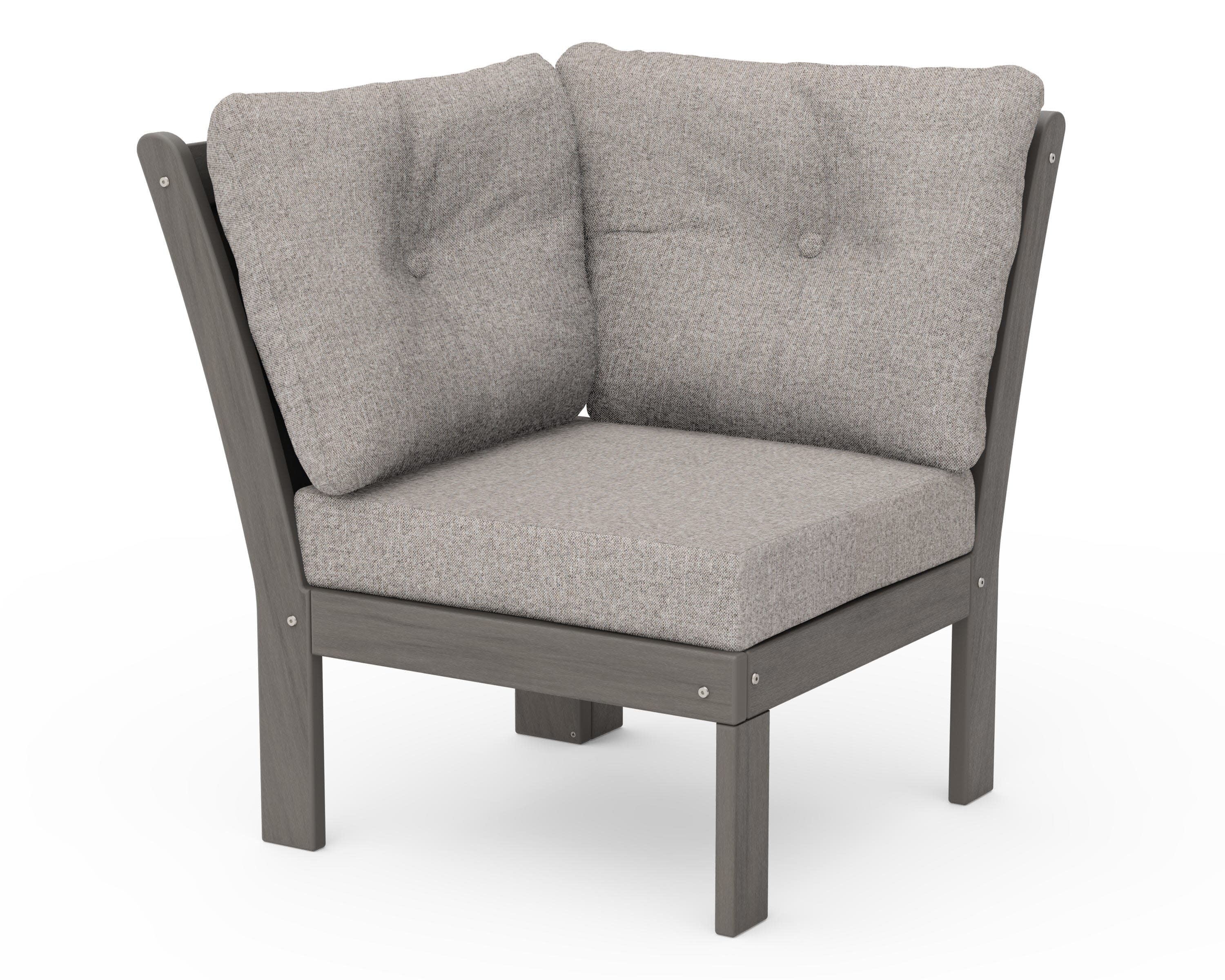 Vineyard Modular Corner Chair in Driftwood / Weathered Tweed