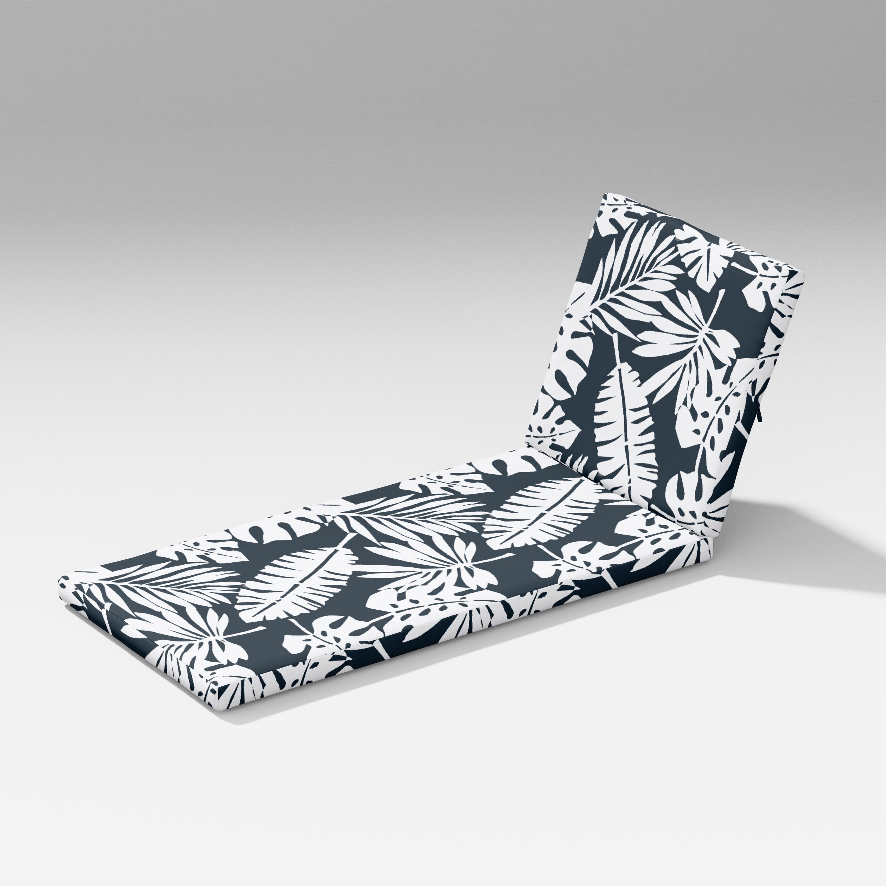 Latitude Chaise Lounge Full Cushion in Leaf Marine Indigo
