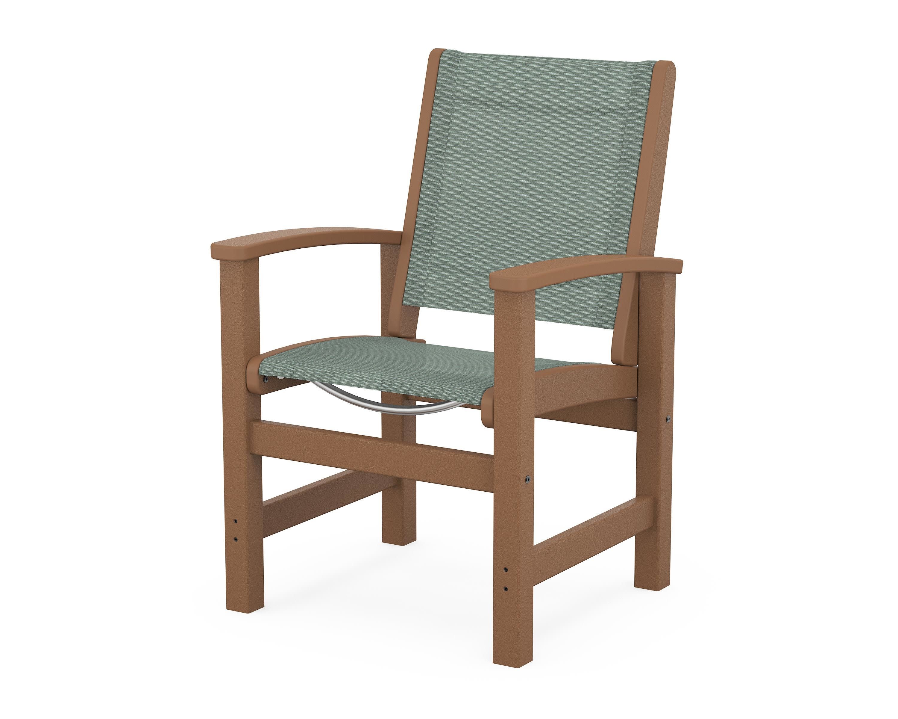 Coastal Dining Chair in Teak / Dupioni Sea Mist Sling
