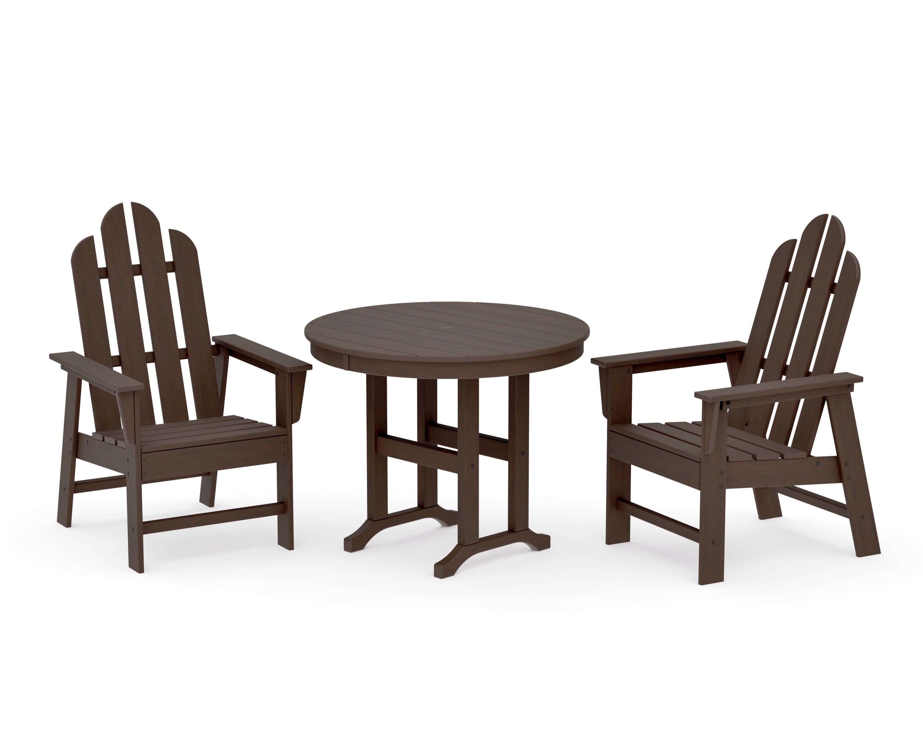 Long Island 3-Piece Round Dining Set in Kona