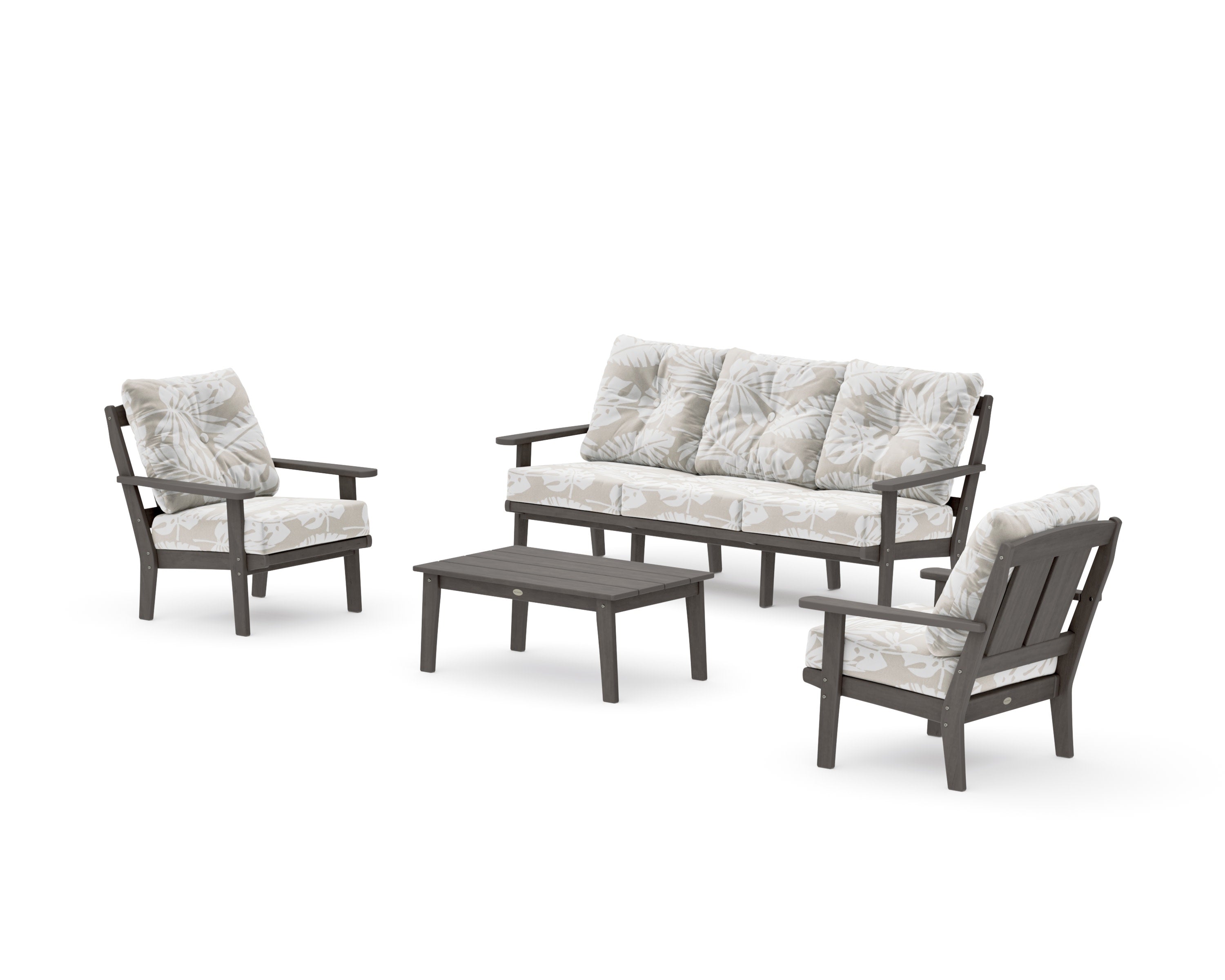 Mission 4-Piece Deep Seating Set with Sofa in Driftwood / Leaf Dune Burlap