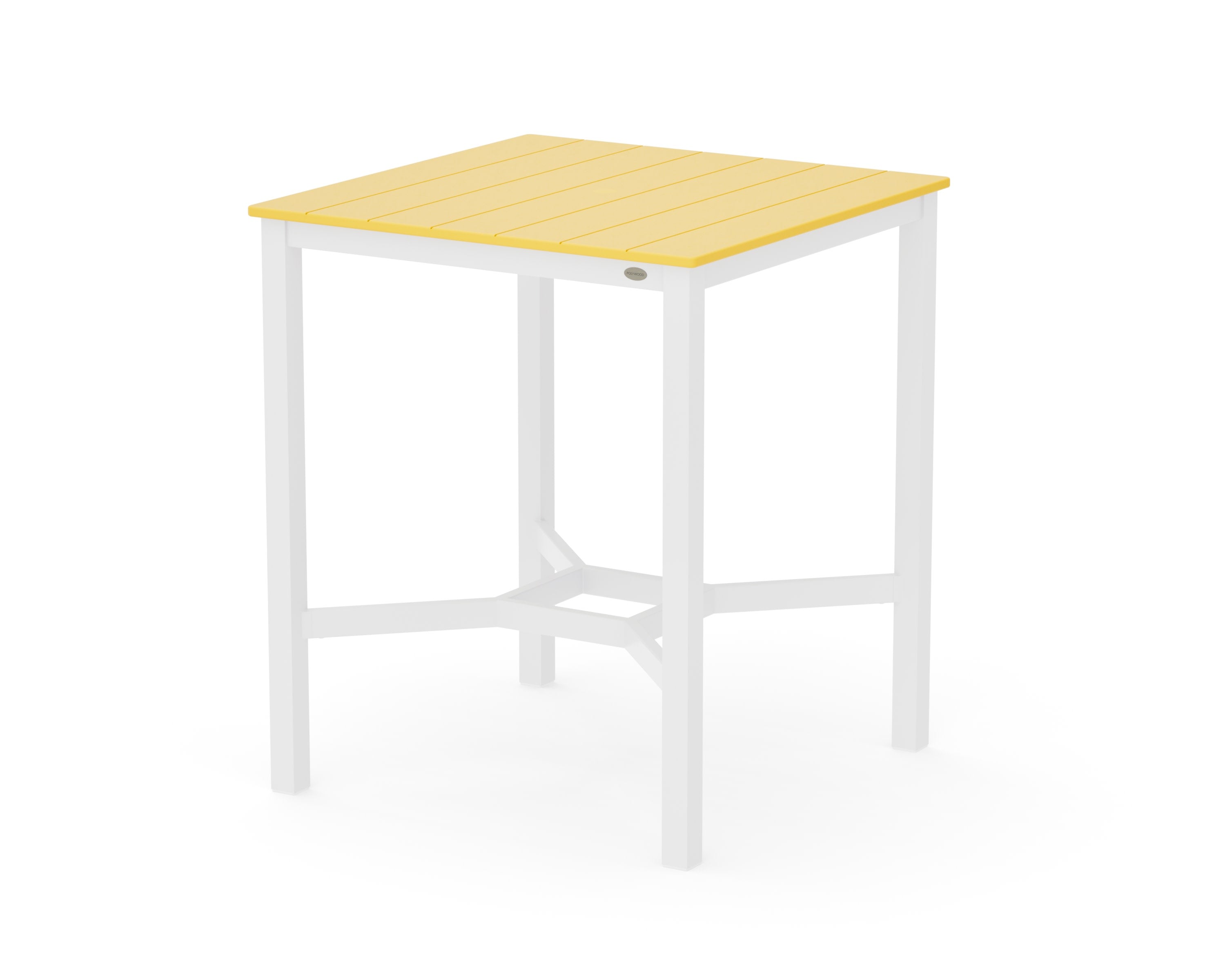 Main Street 36 x 36 Bar Table in White / Lemon