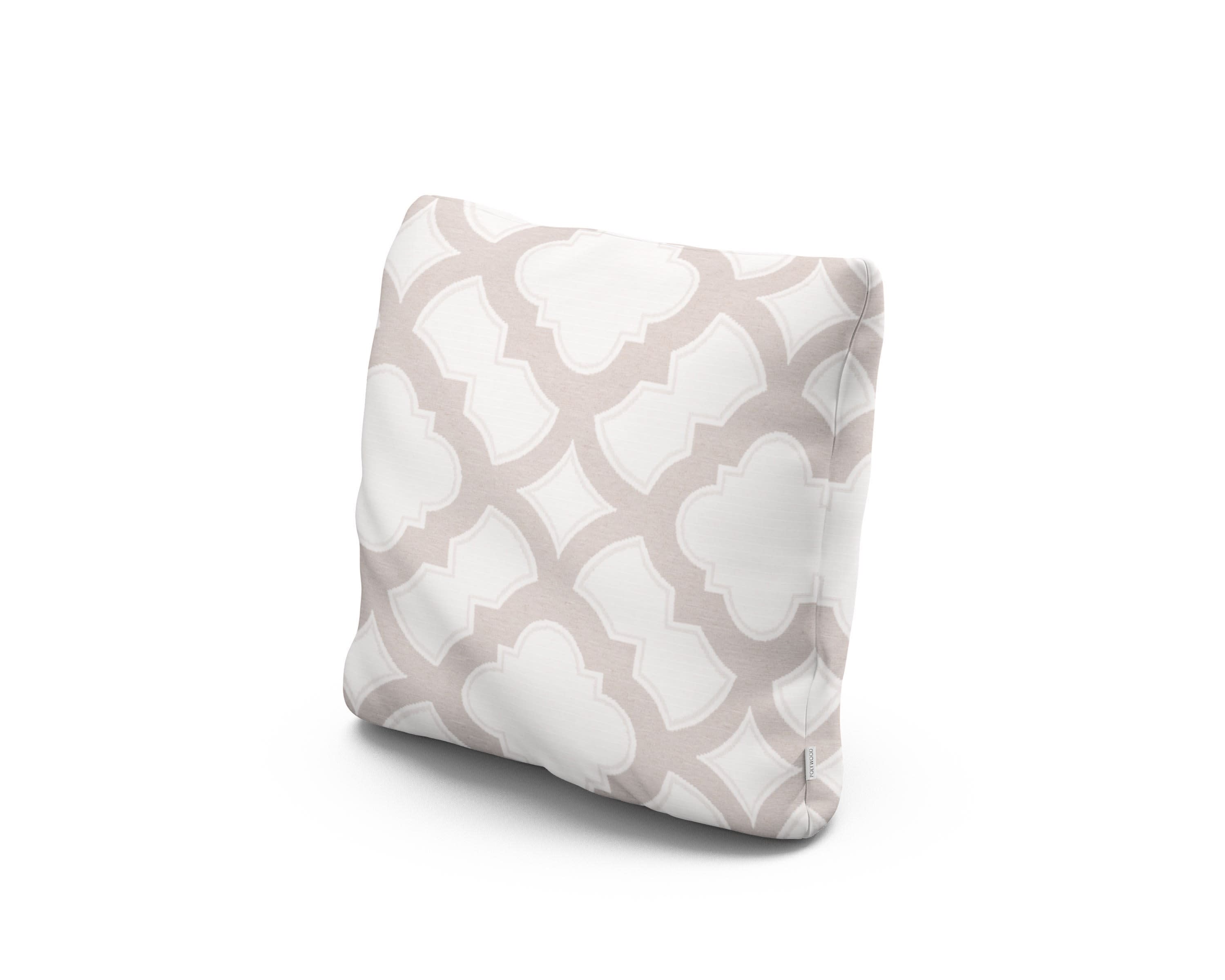 16" Outdoor Throw Pillow in Trellis Dune Burlap