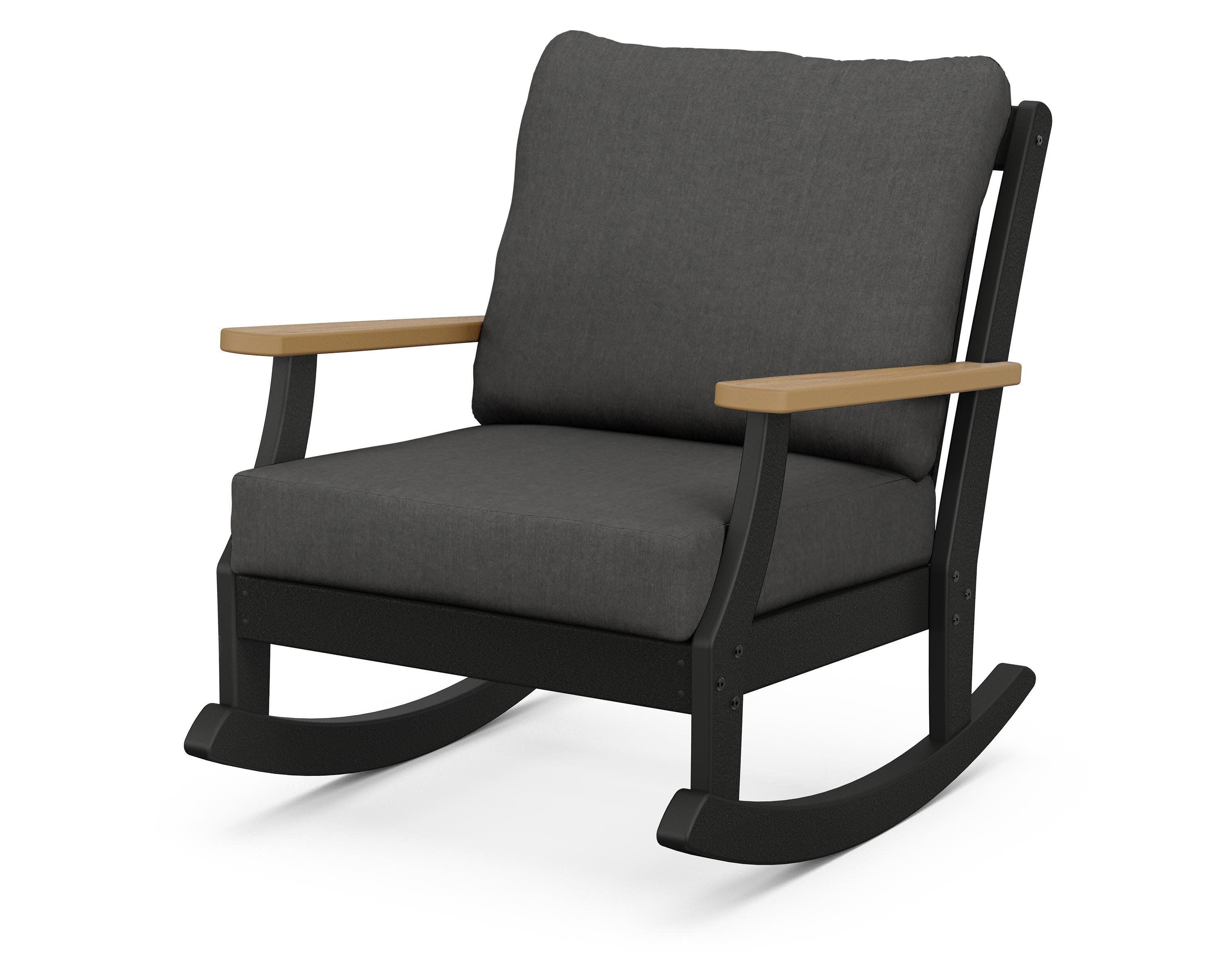 Braxton Deep Seating Rocking Chair in Black / Natural / Spectrum Carbon