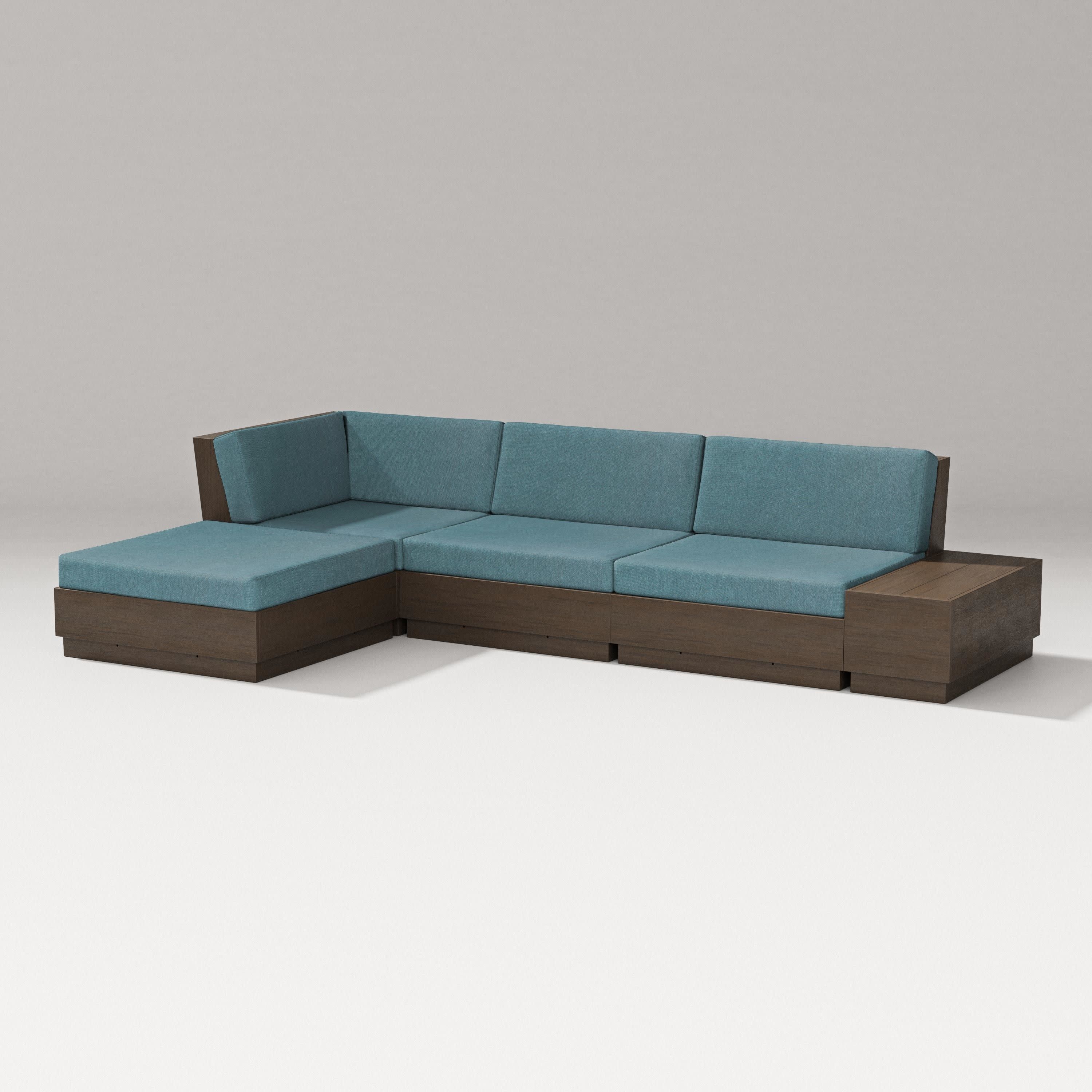 Elevate Chaise Sectional in Kona / Ocean Teal