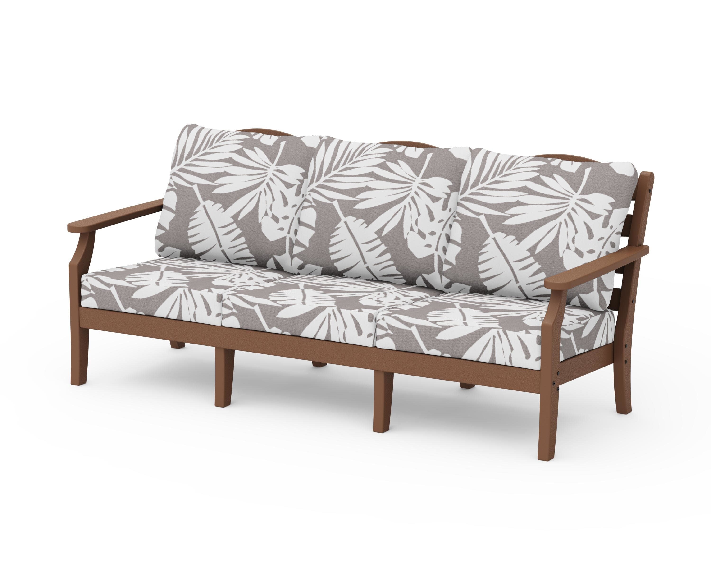 Savannah Deep Seating Sofa in Teak / Leaf Grey Mist