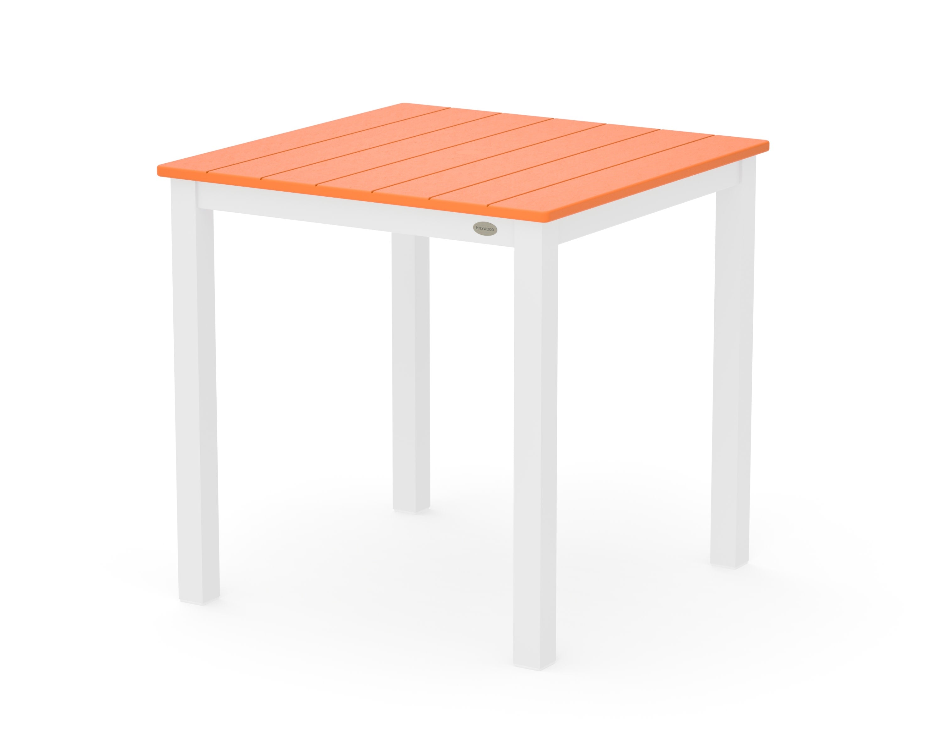 Main Street 30 x 30 Dining Table in White / Tangerine