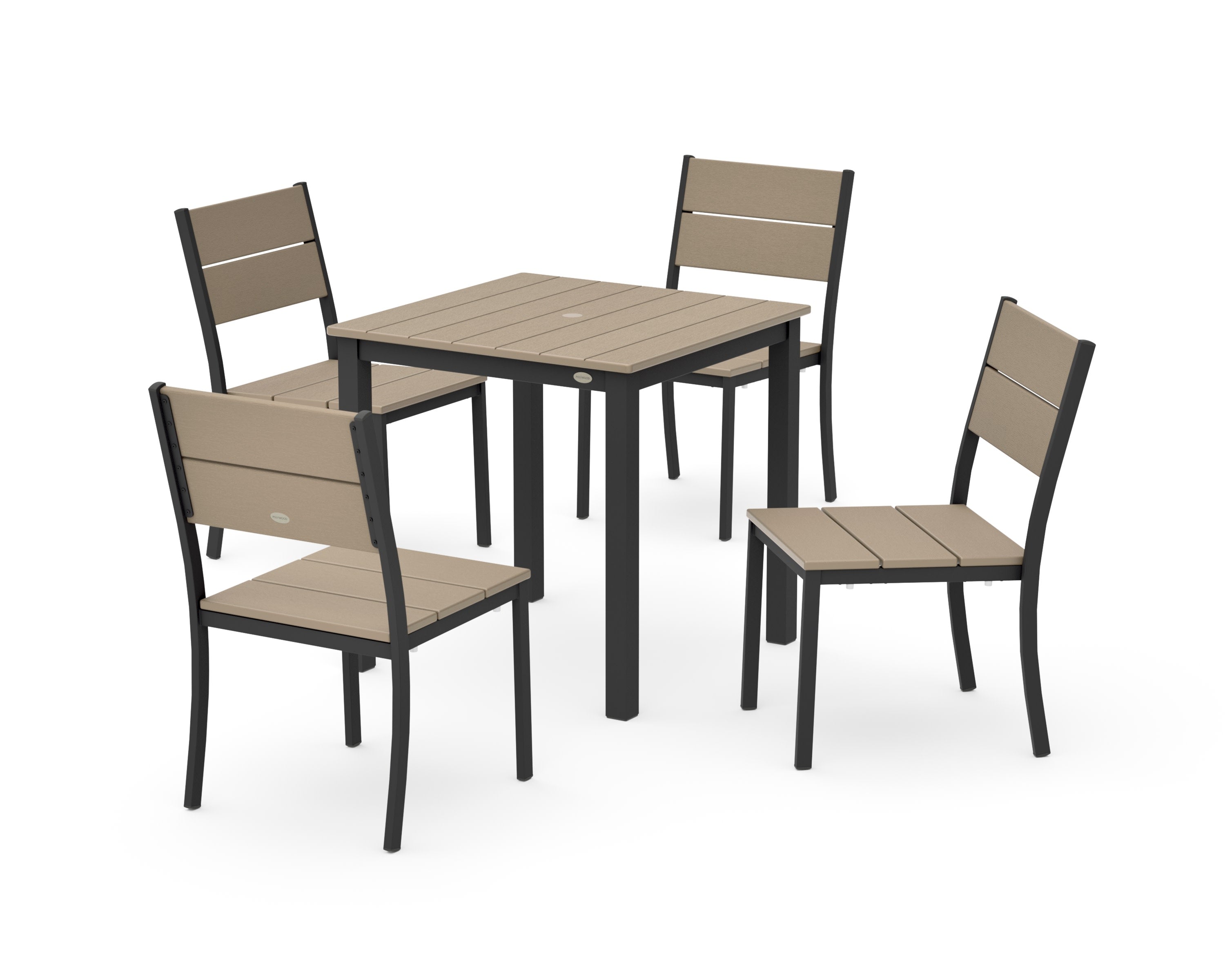 Main Street 5-Piece Square Dining Set- Small in Black / Vintage Sahara