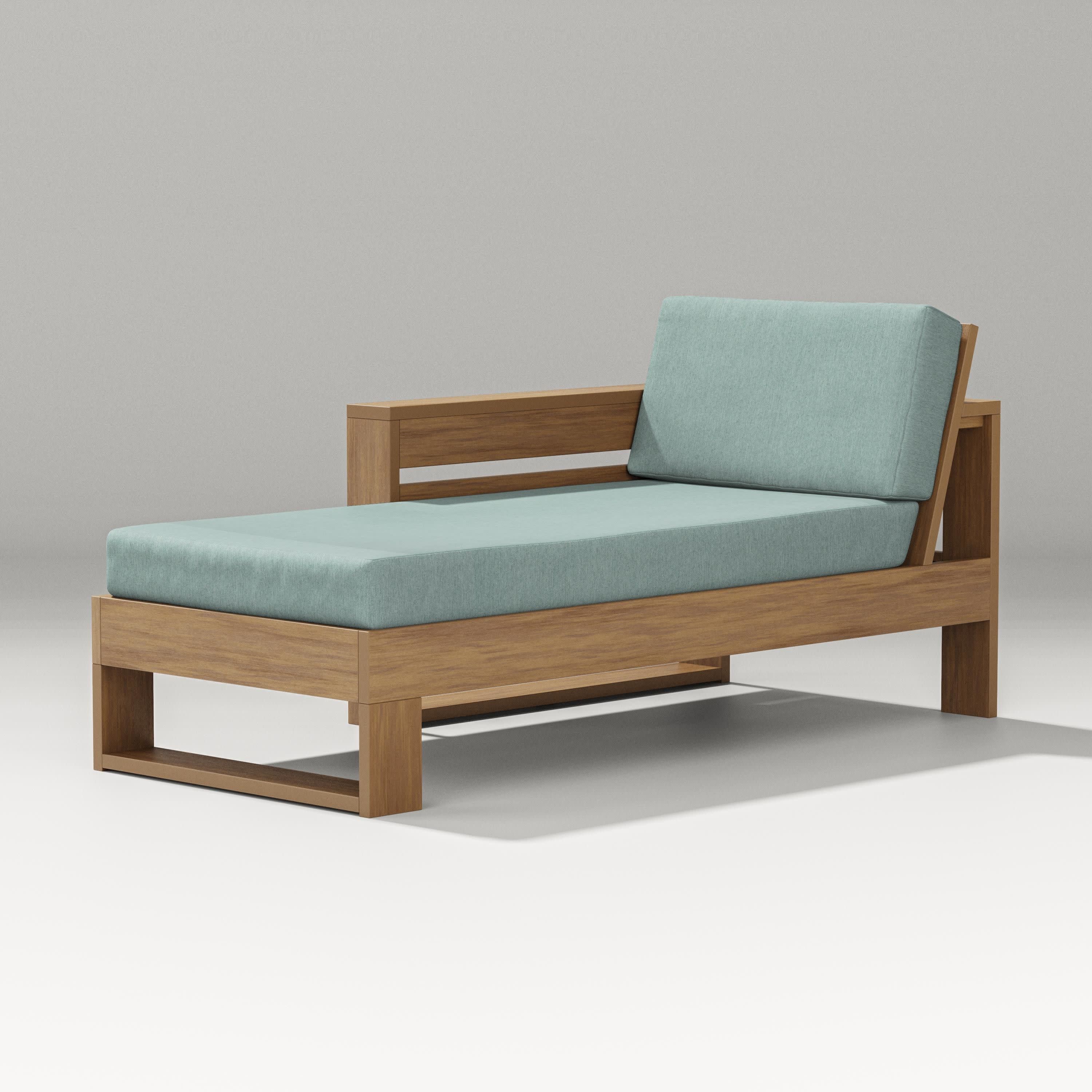 Latitude Modular Left Arm Chaise in Natural / Glacier Spa