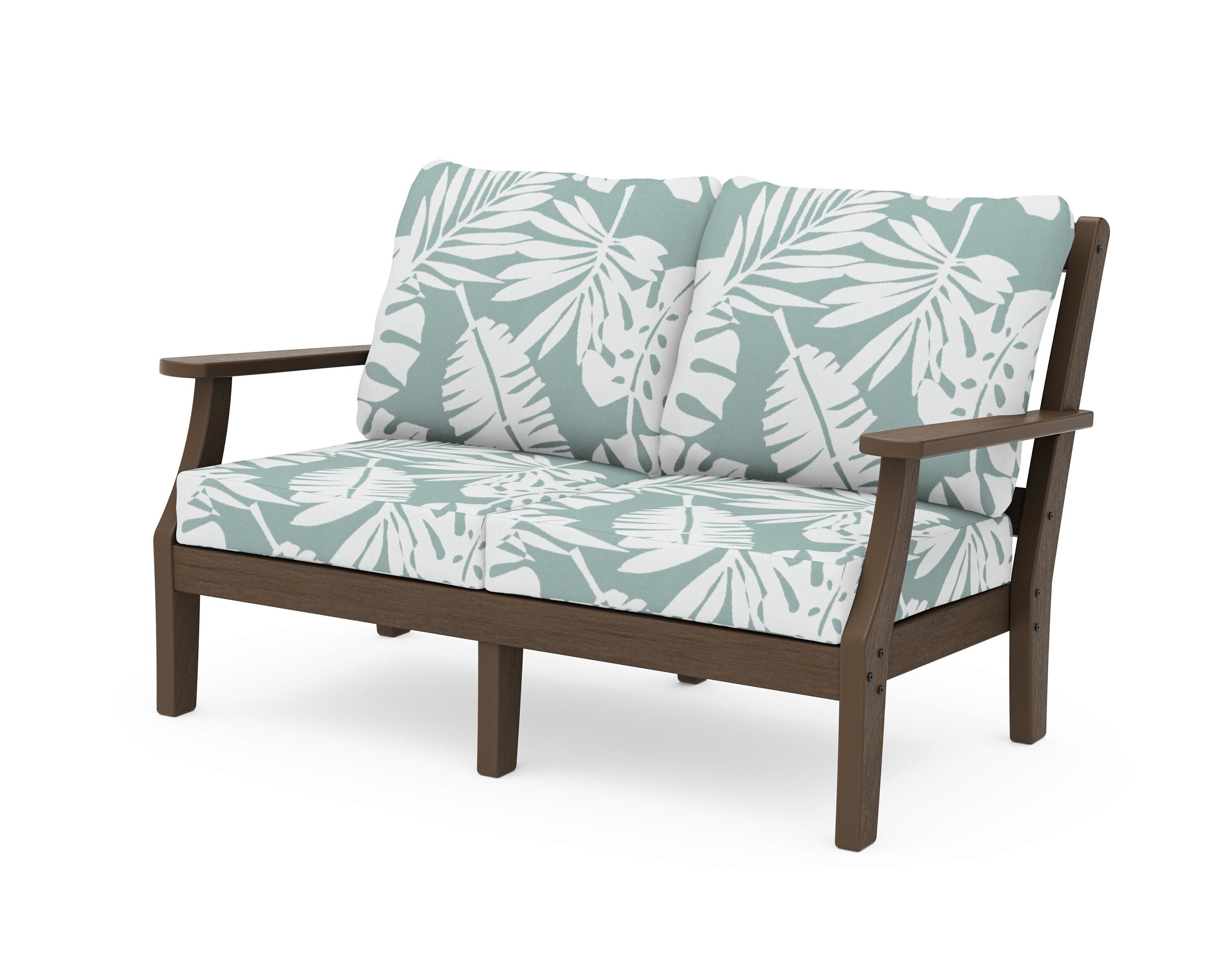 Chinoiserie Deep Seating Loveseat in Kona / Leaf Glacier Spa