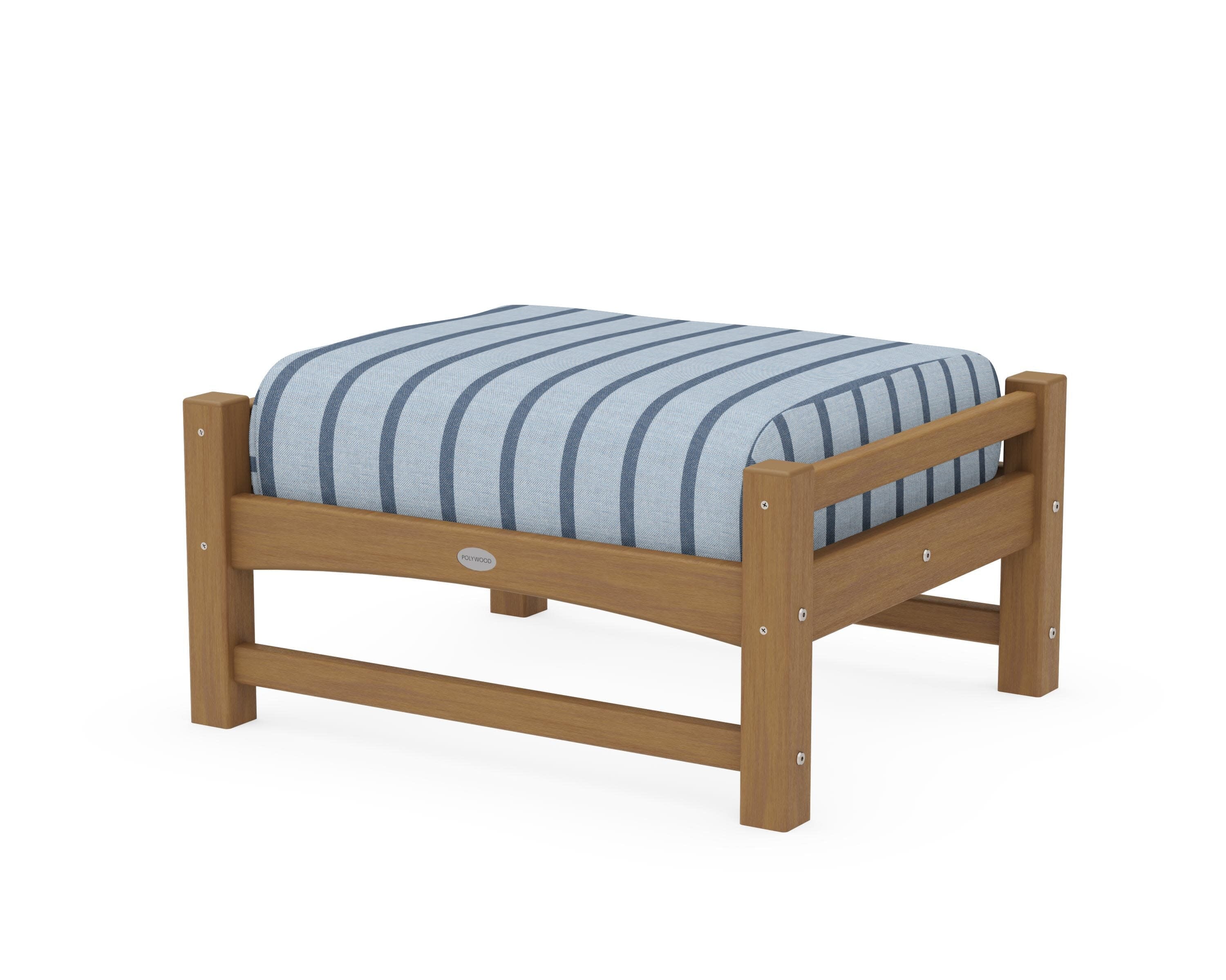 Club Ottoman in Natural / Unwind Sky