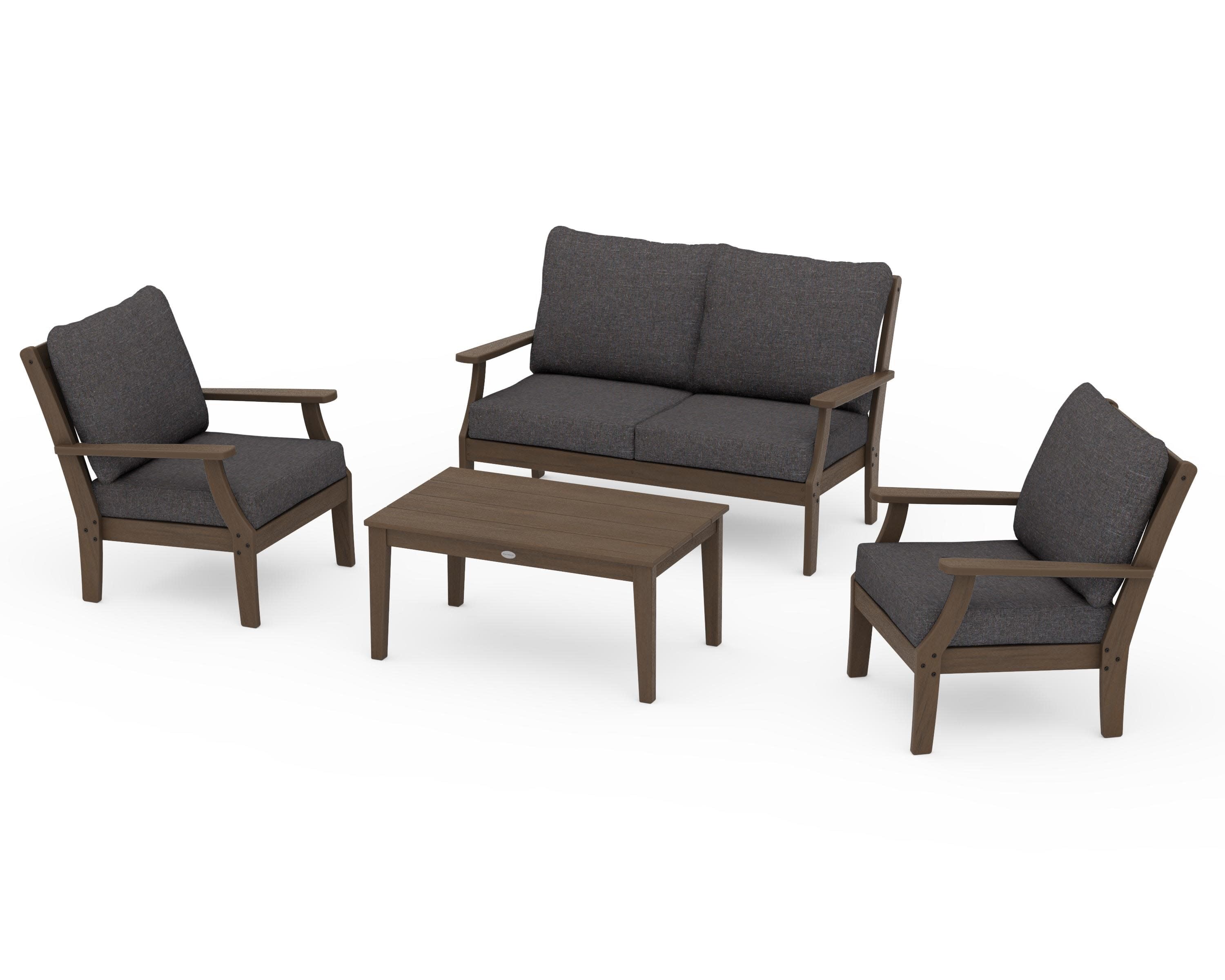 Braxton 4-Piece Deep Seating Chair Set in Kona / Ash Charcoal