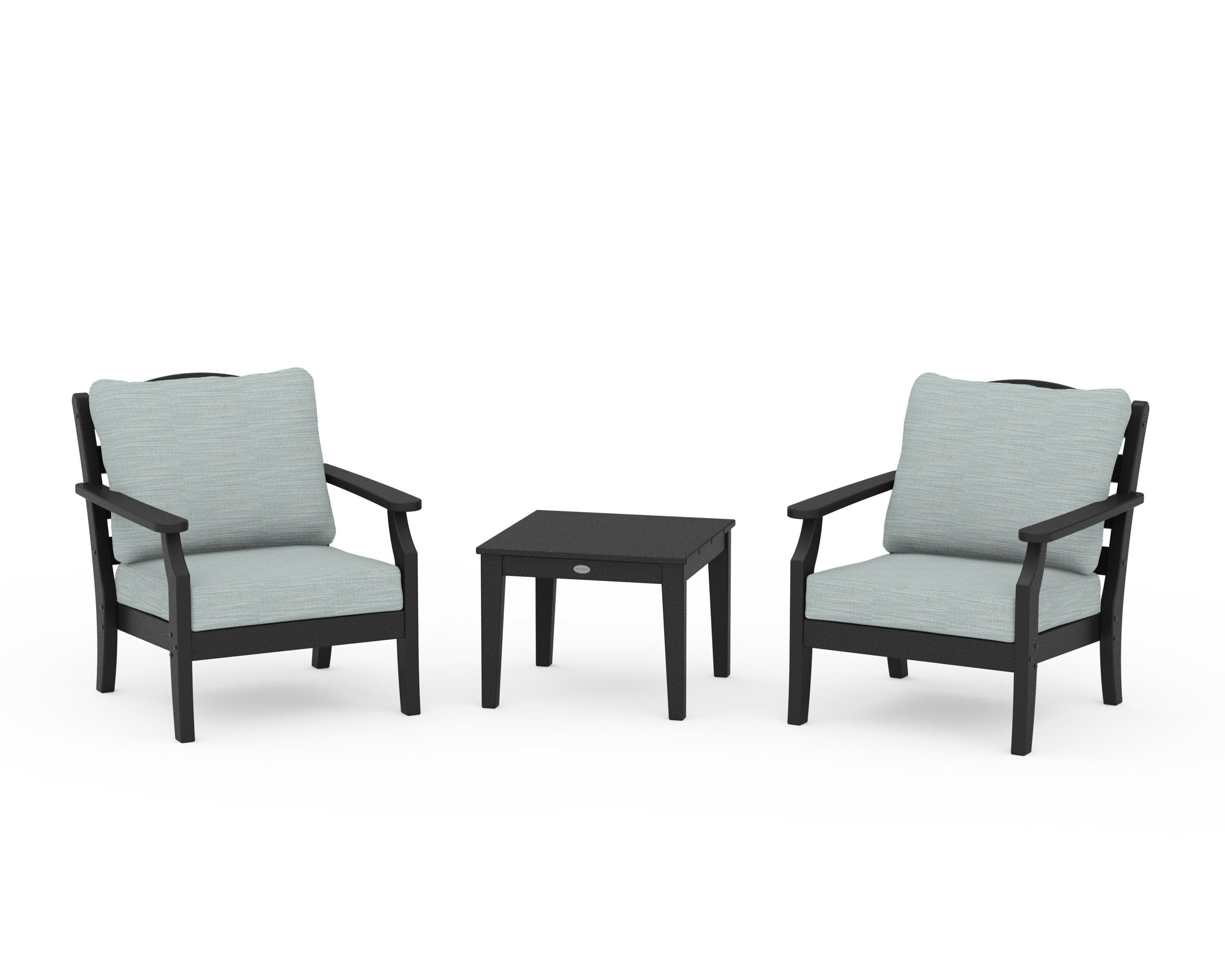 Savannah 3-Piece Deep Seating Set in Black / Soothe Mist