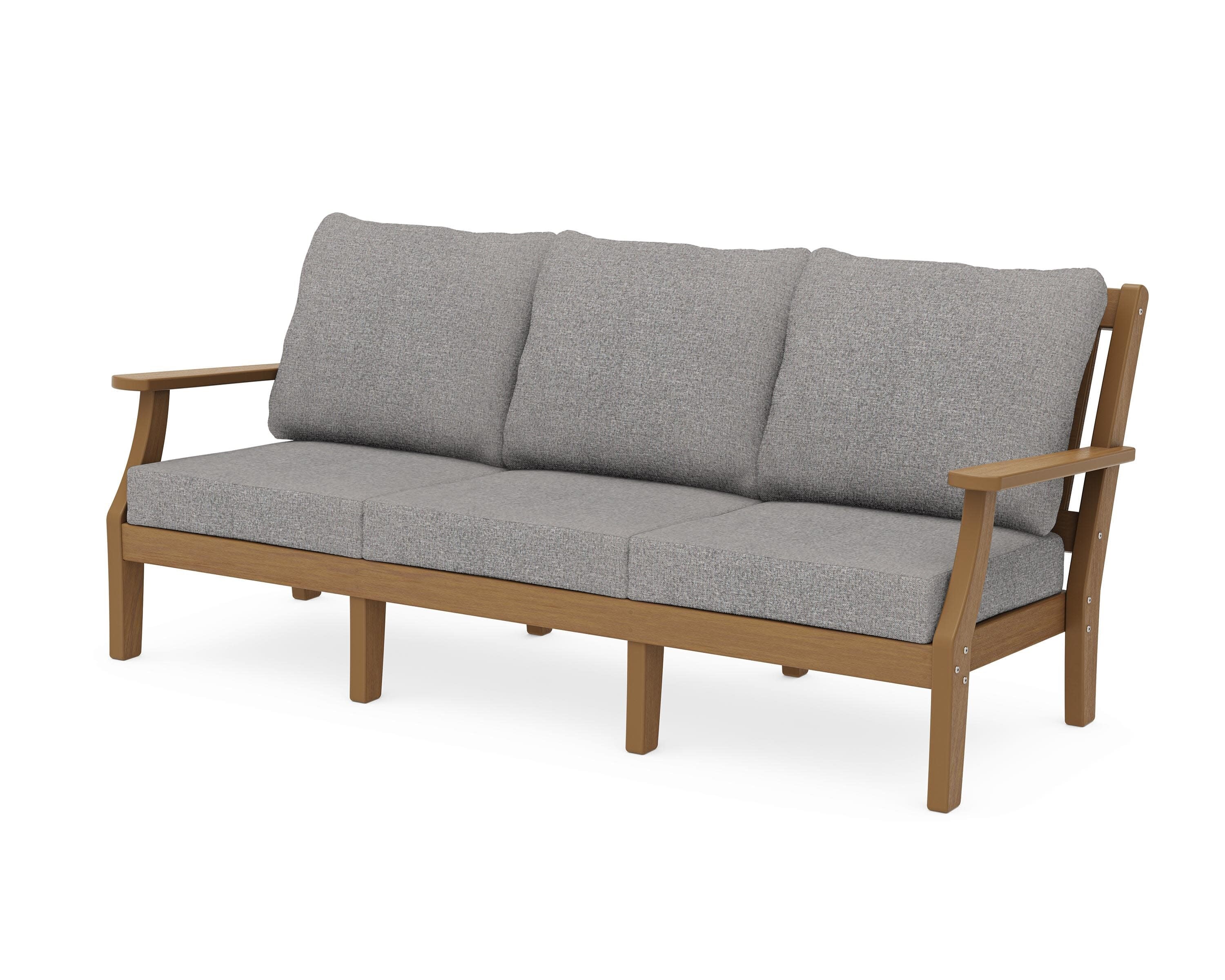 Chinoiserie Deep Seating Sofa in Natural / Grey Mist