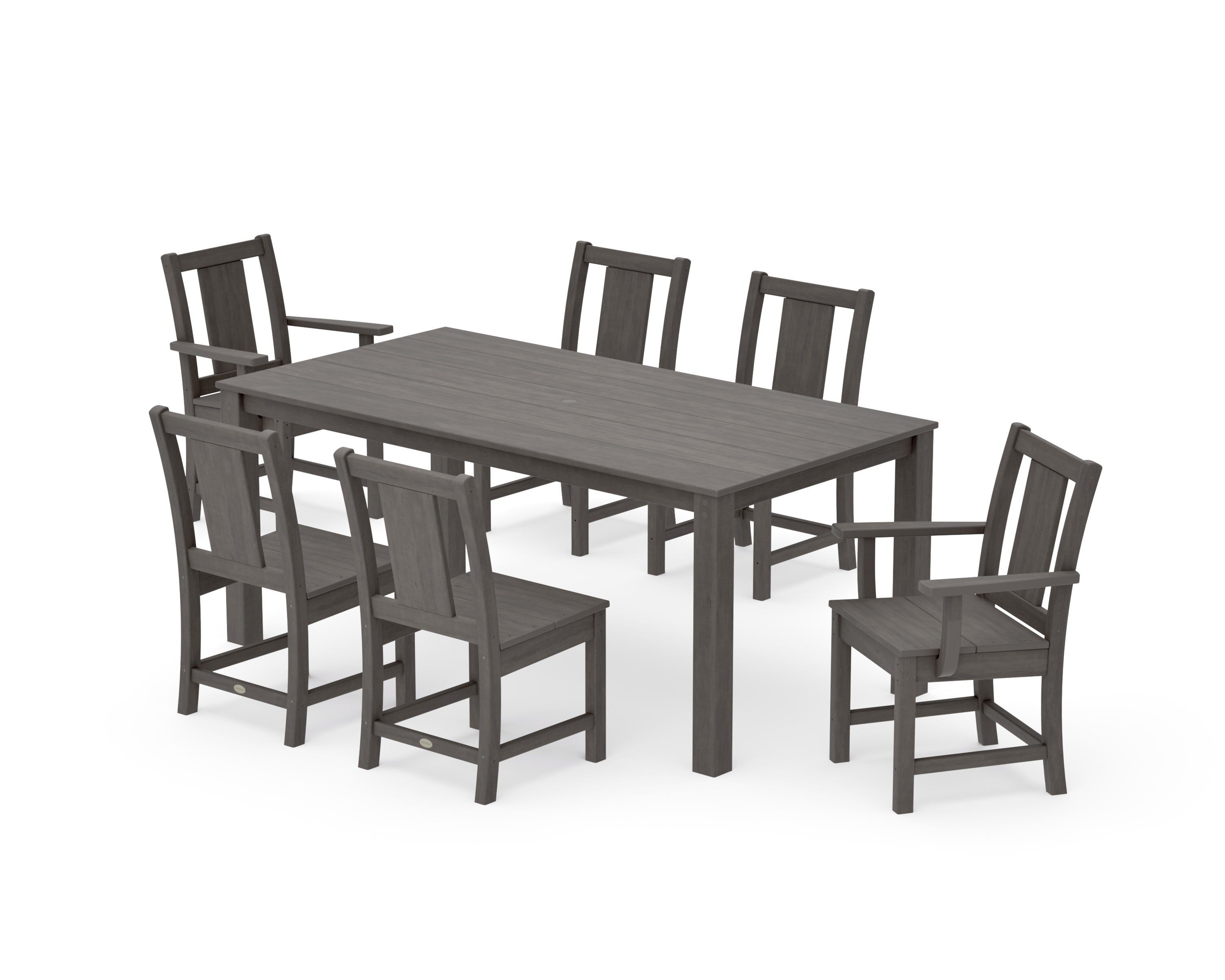 Prairie 7-Piece Parsons Dining Set in Driftwood