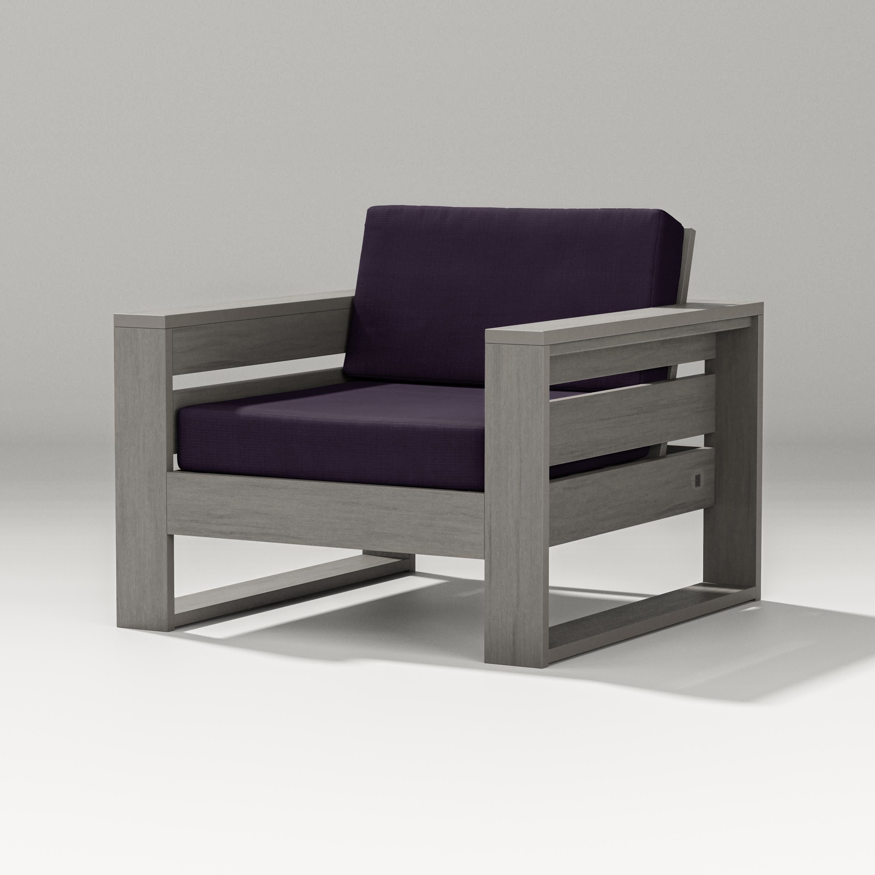 Latitude Lounge Chair in Driftwood / Navy Linen