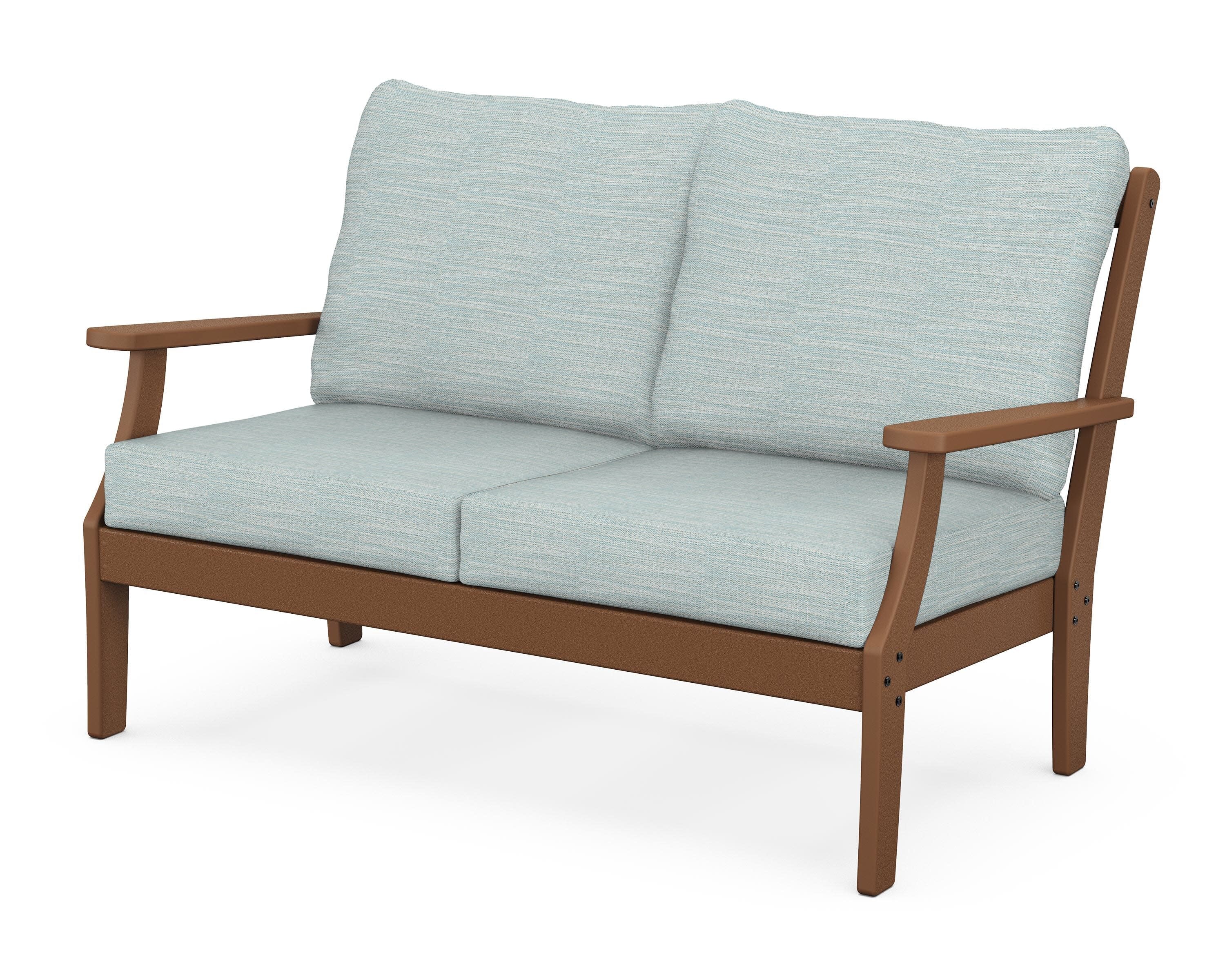 Braxton Deep Seating Loveseat in Teak / Soothe Mist