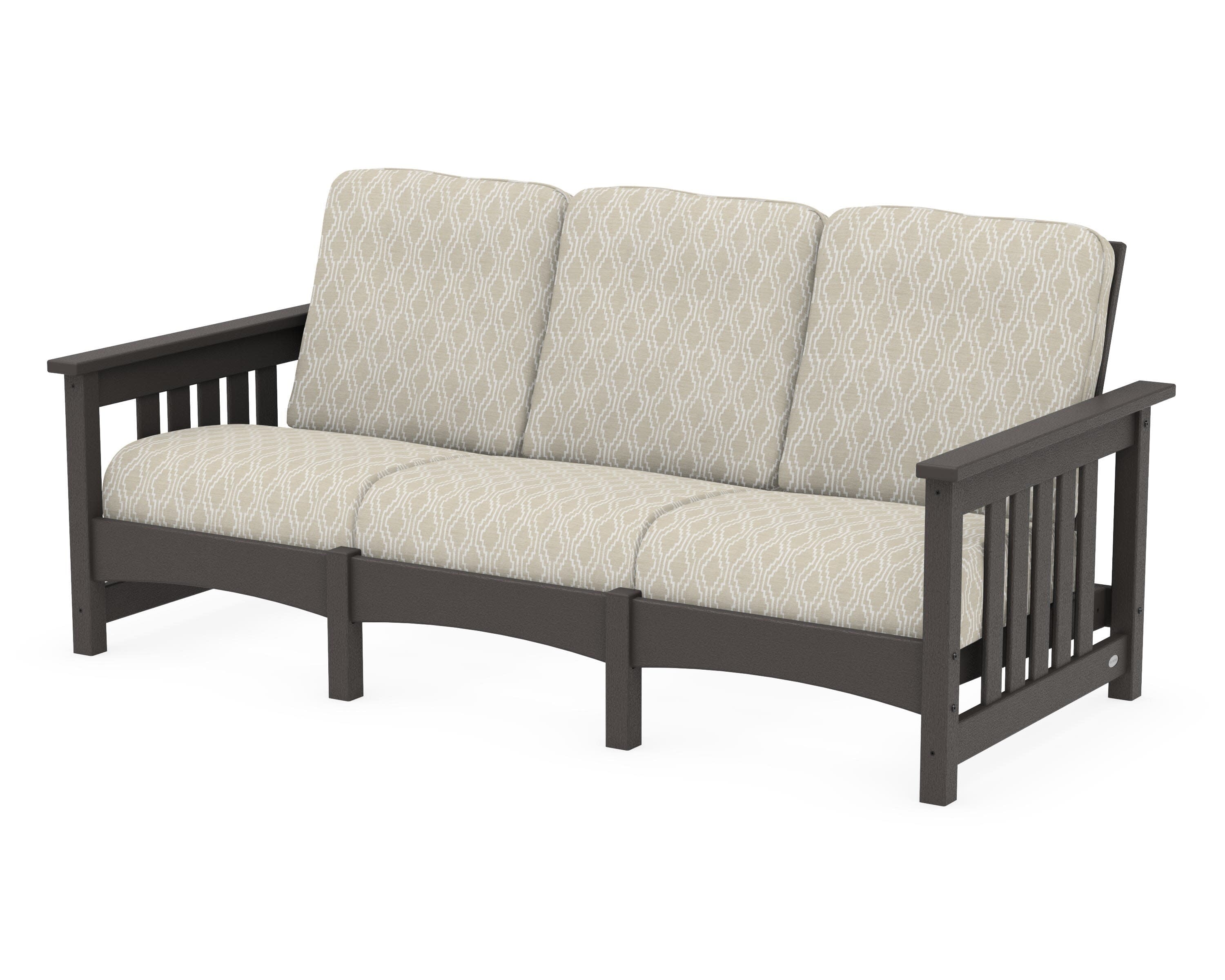 Club Mission Sofa in Vintage Coffee / Solve Linen