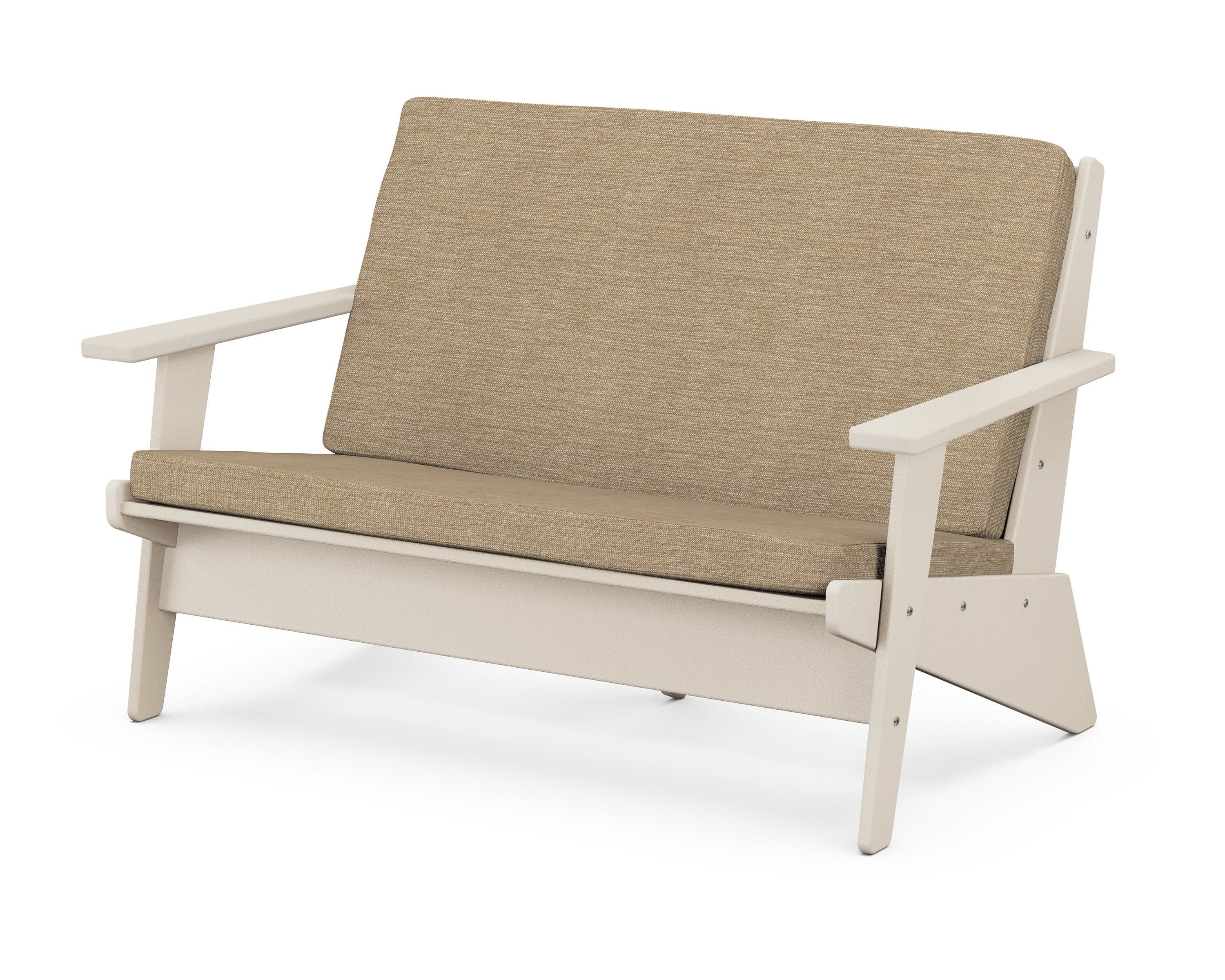 Riviera Modern Lounge Loveseat in Sand / Charmer Desert
