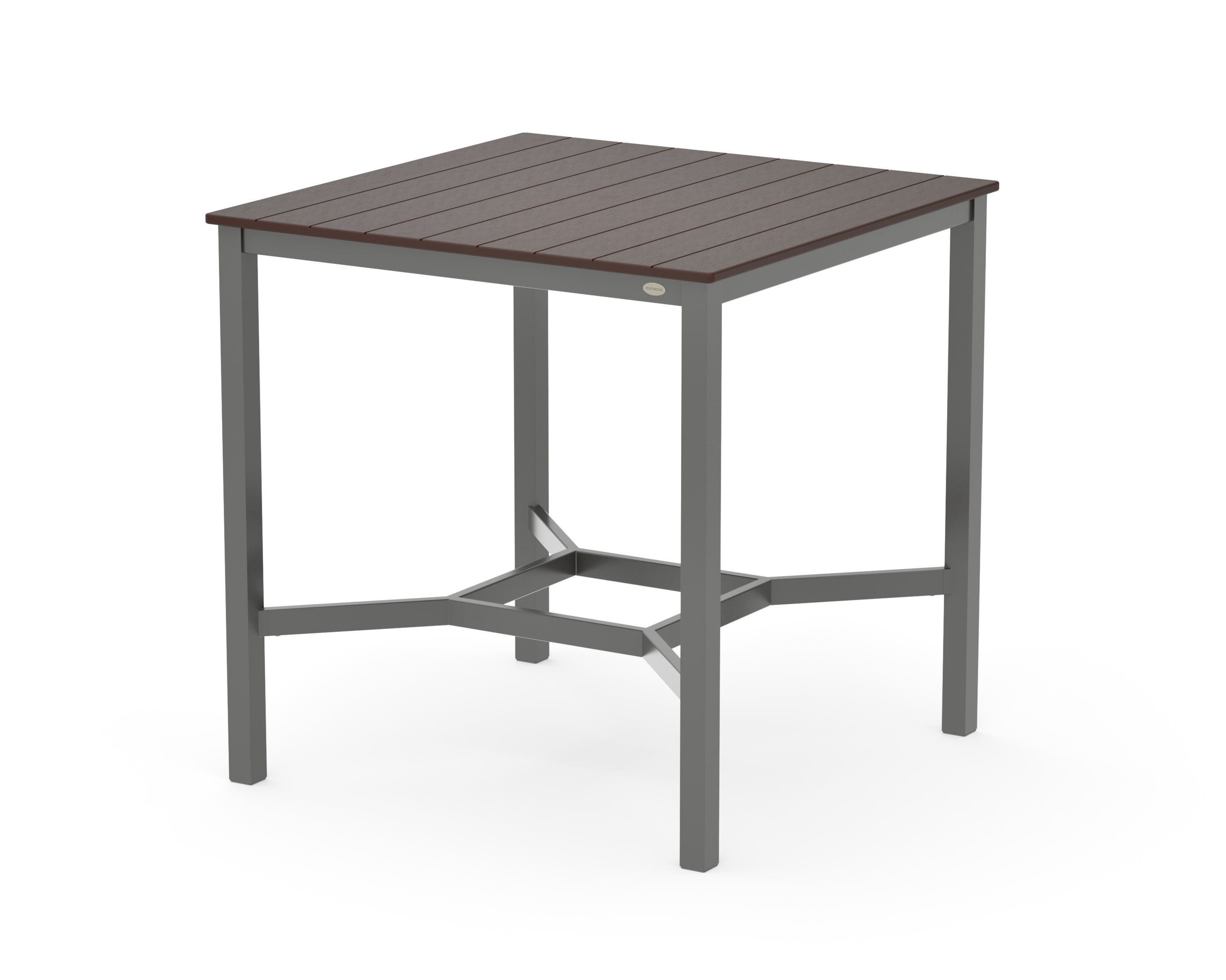 Main Street 42 x 42 Bar Table in Charcoal / Mahogany