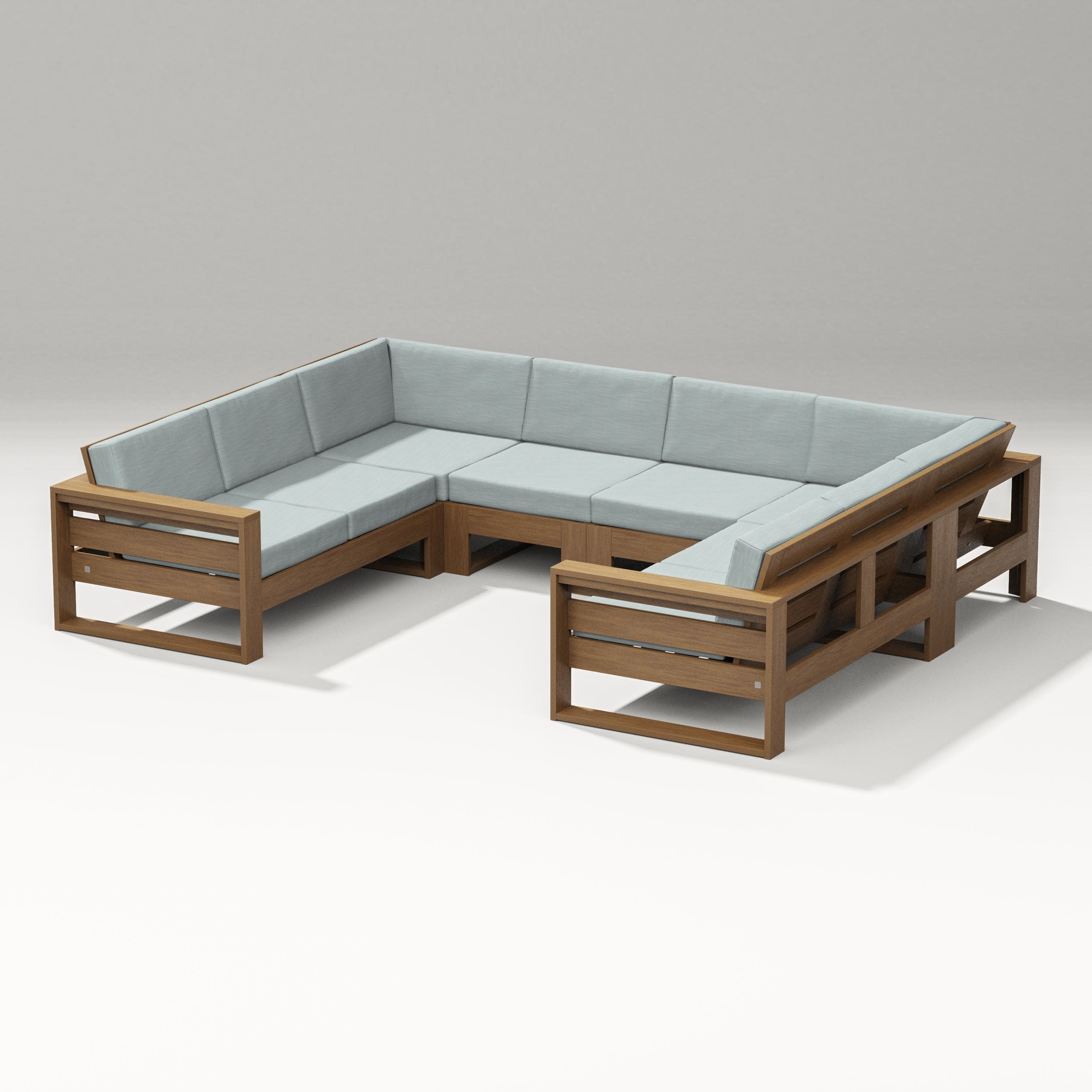 Latitude U-Shaped Sectional in Natural / Soothe Mist