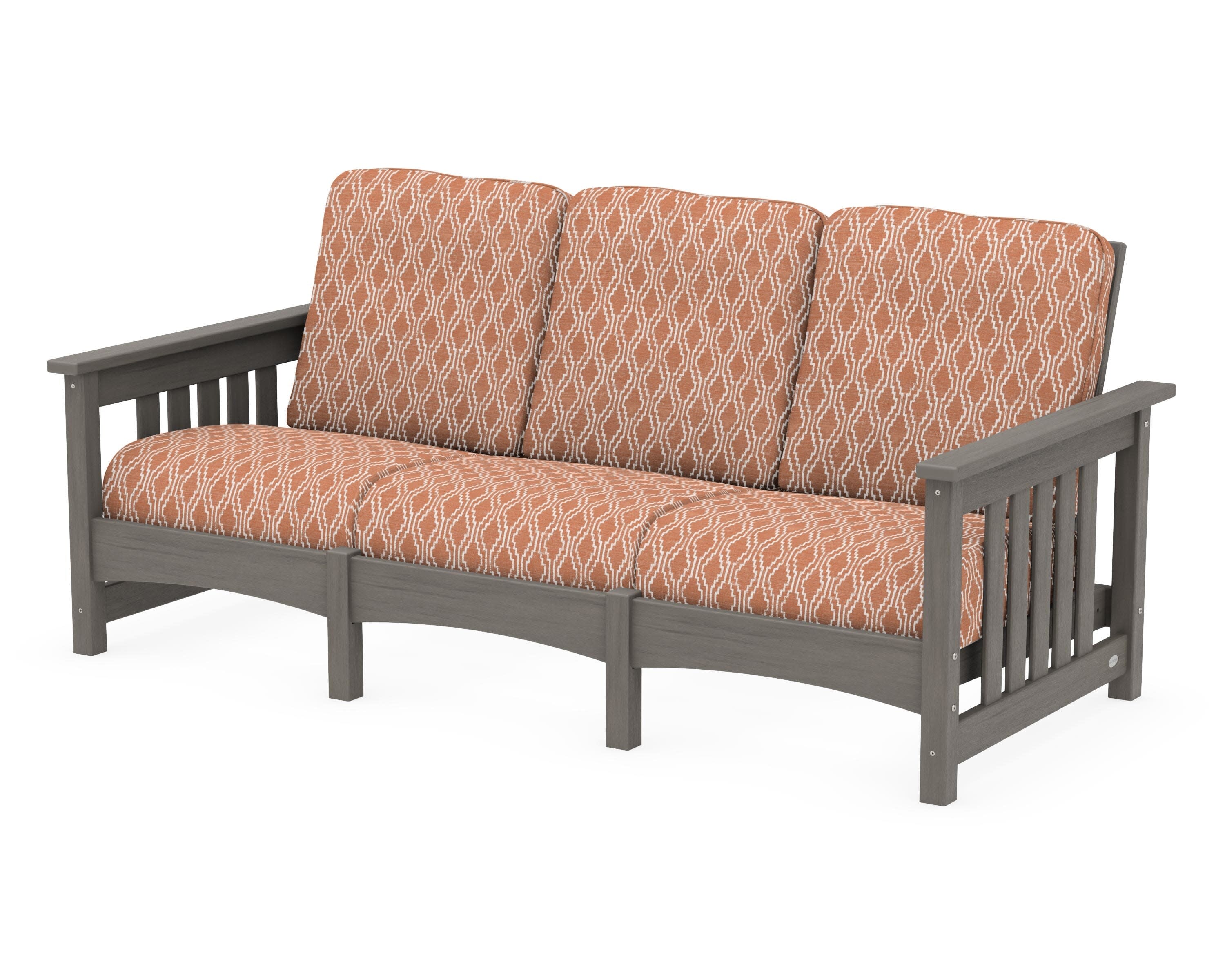 Club Mission Sofa in Driftwood / Solve Clay