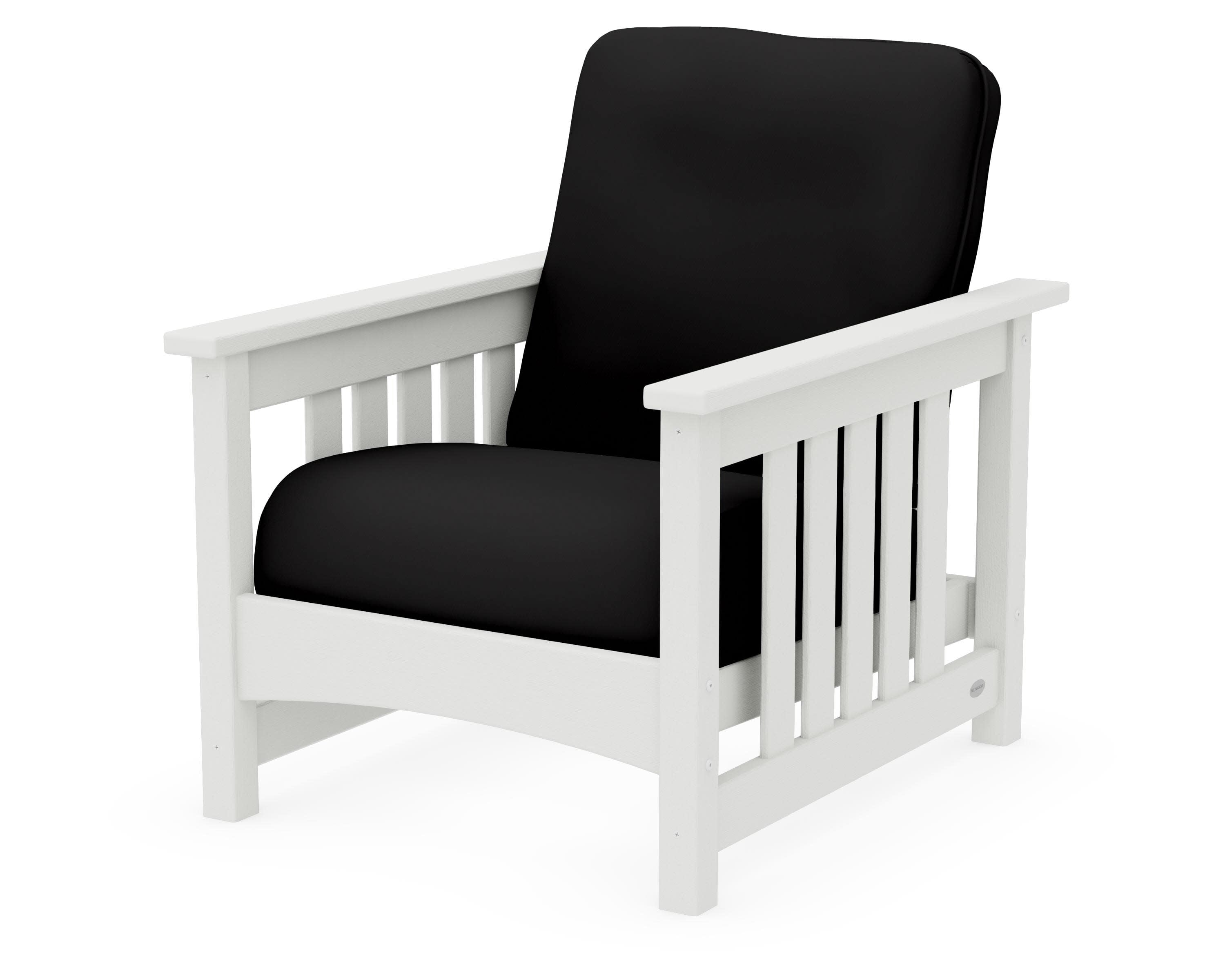 Club Mission Chair in Vintage White / Canvas Black