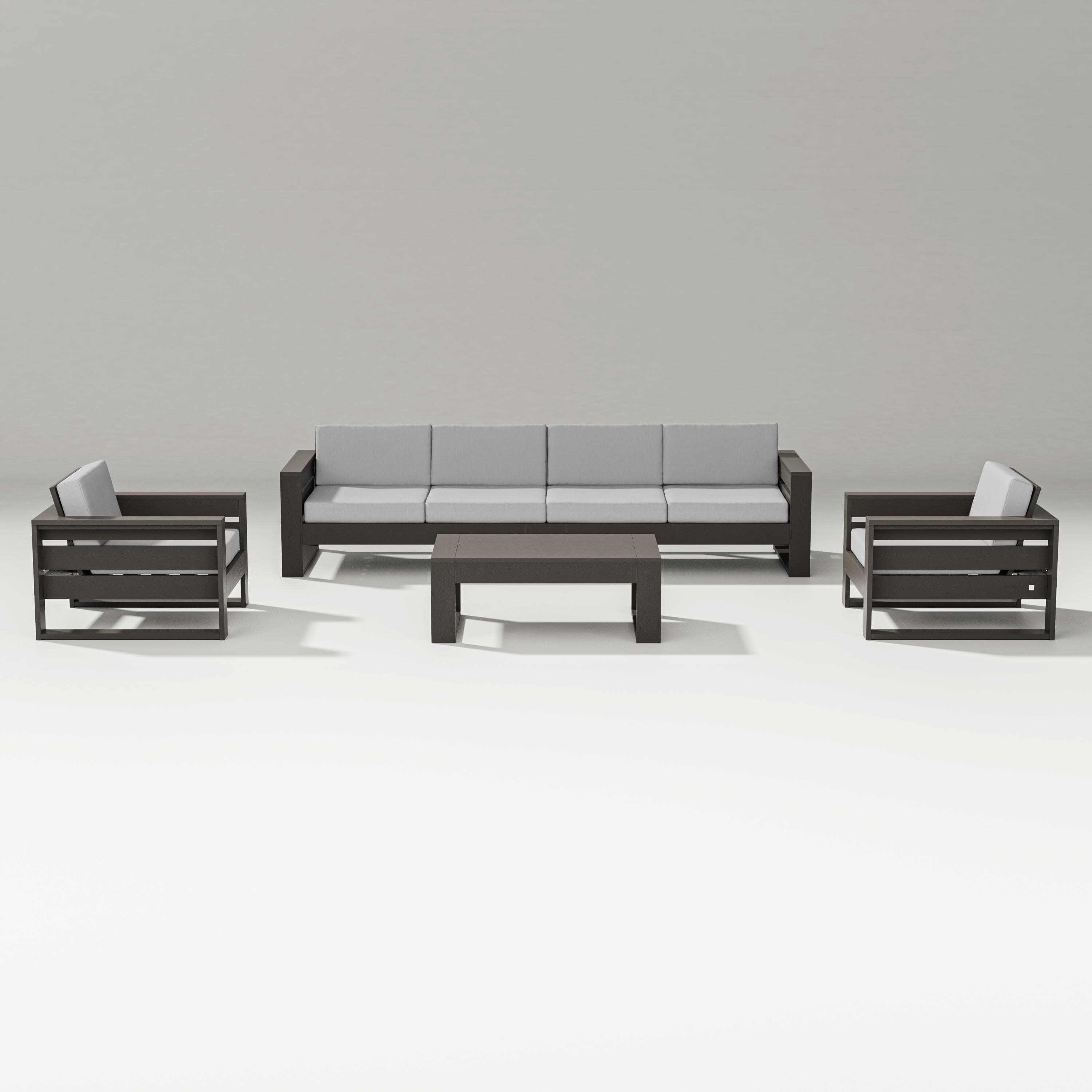 Latitude 5-Piece Lounge Sofa Set in Vintage Coffee / Granite