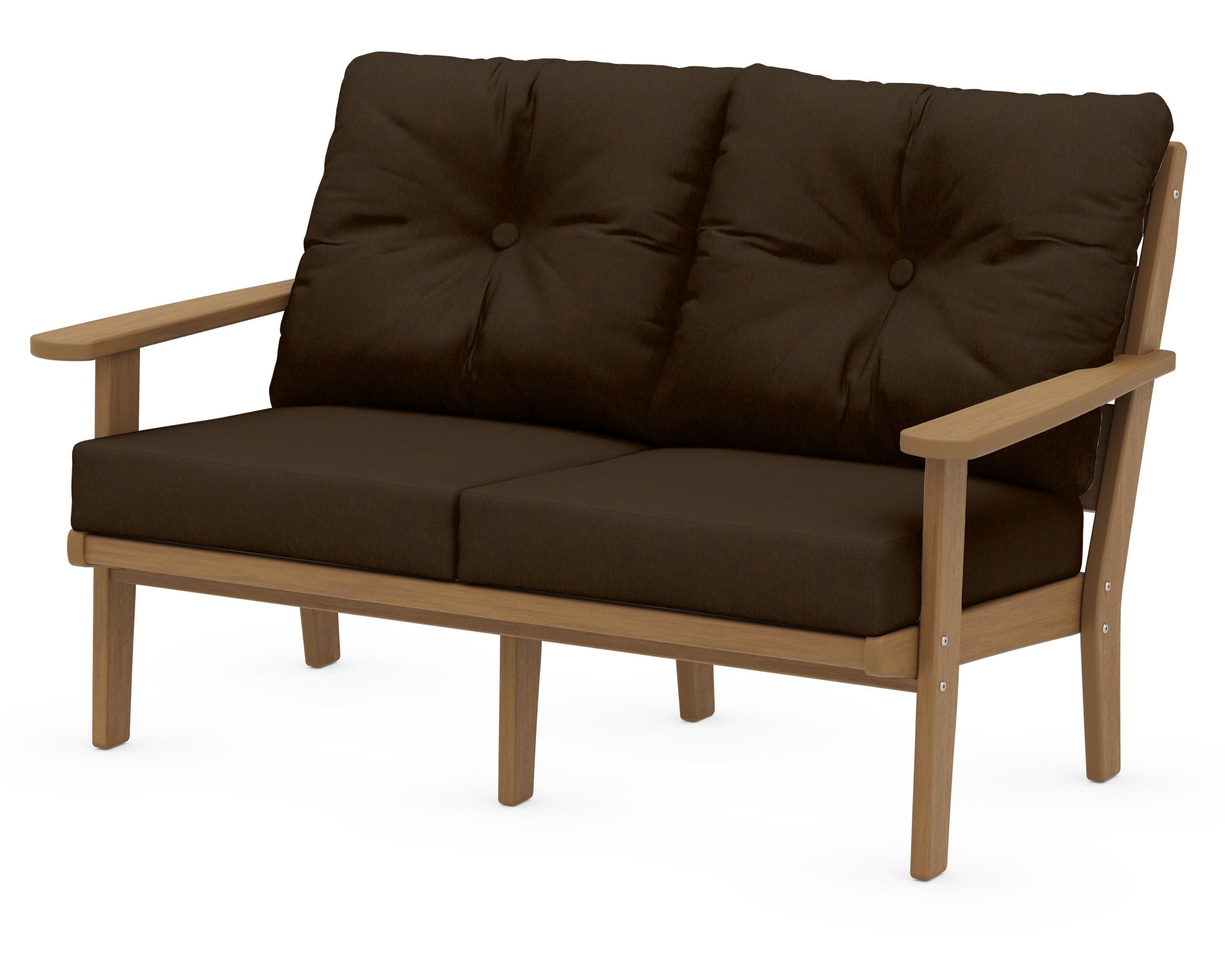 Lakeside Deep Seating Loveseat in Natural / Canvas Java