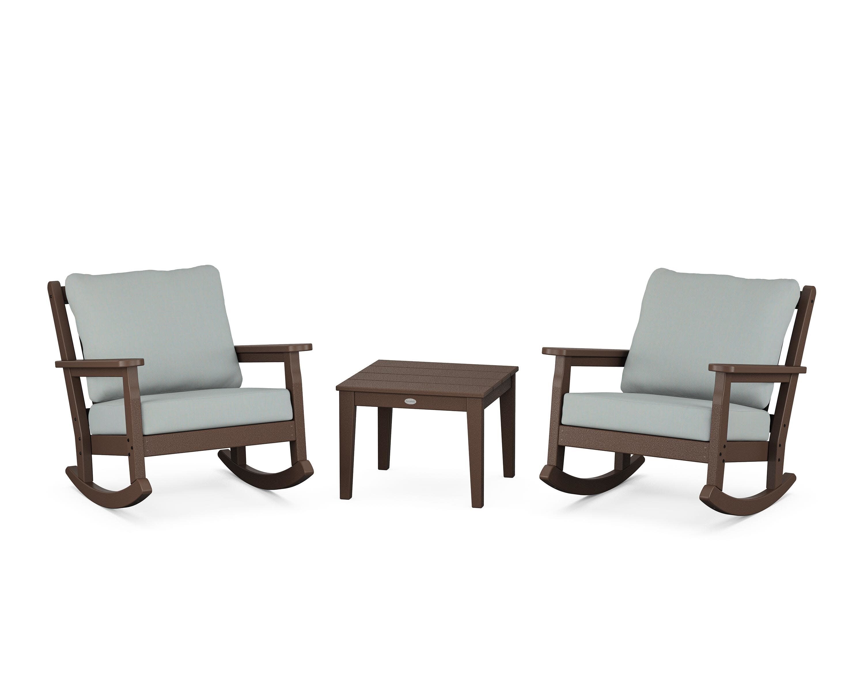 Chippendale 3-Piece Deep Seating Rocker Set in Mahogany / Spa