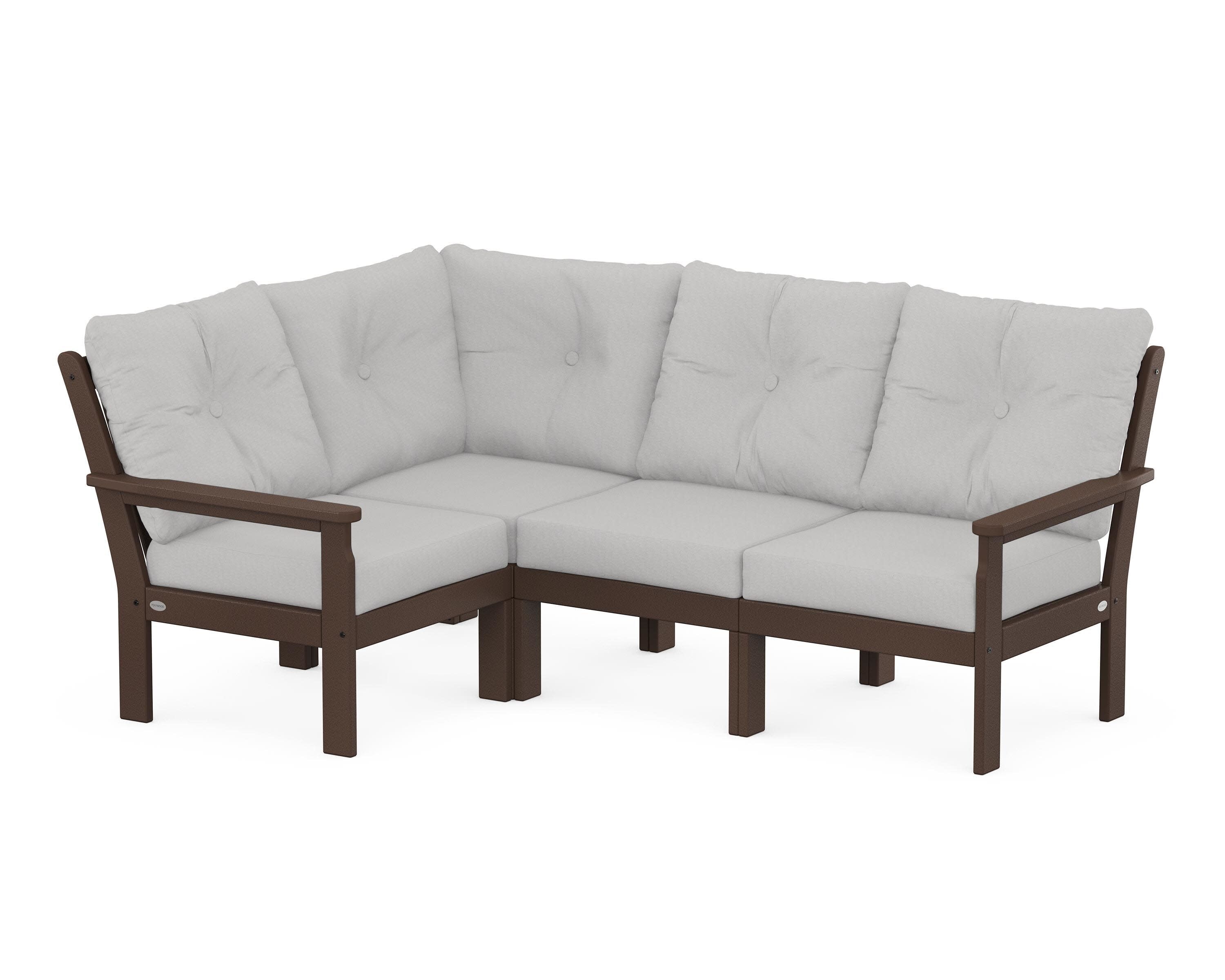 Vineyard 4-Piece Sectional in Mahogany / Diamond in the Rough
