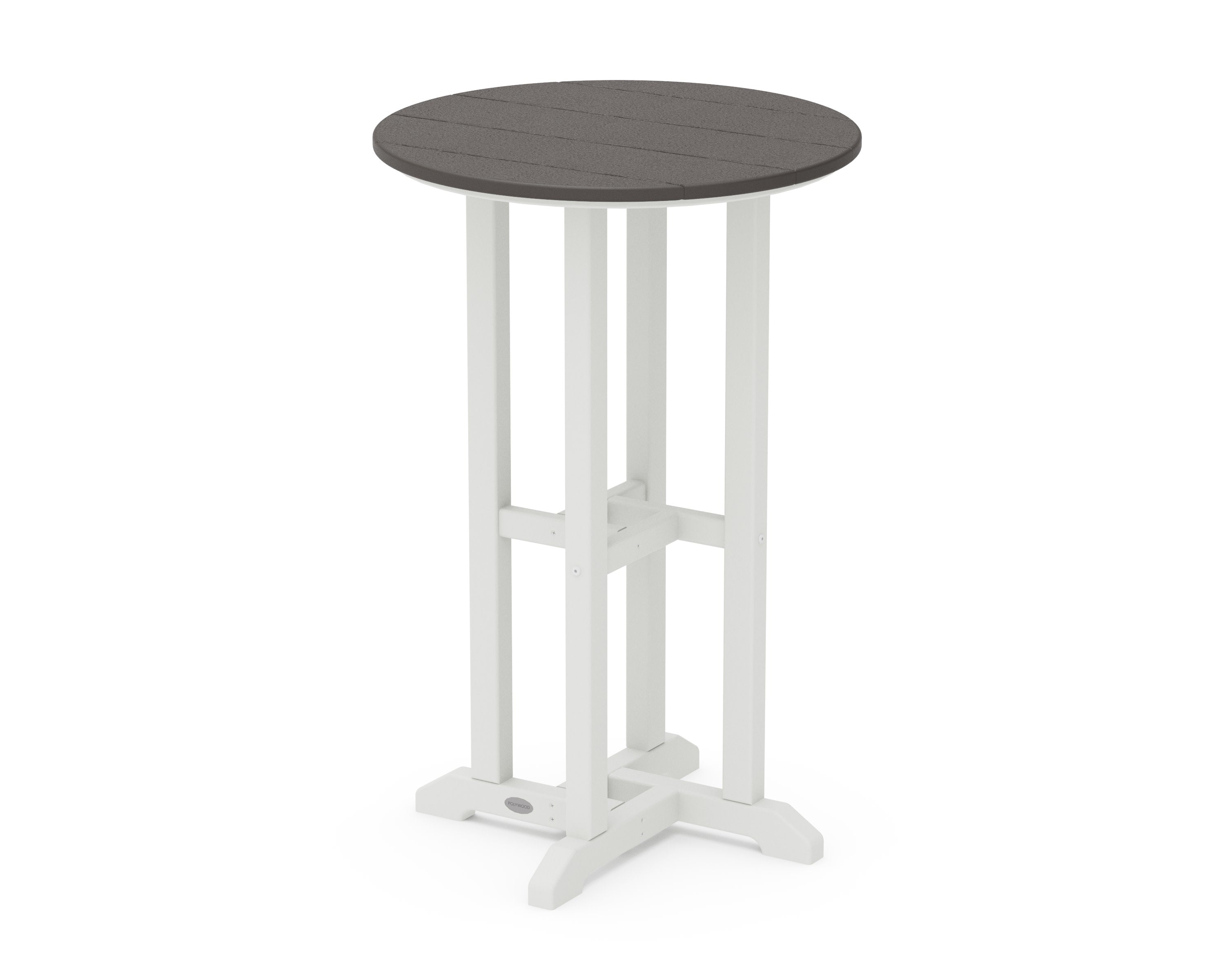 Contempo 24" Round Counter Table in White / Vintage Coffee