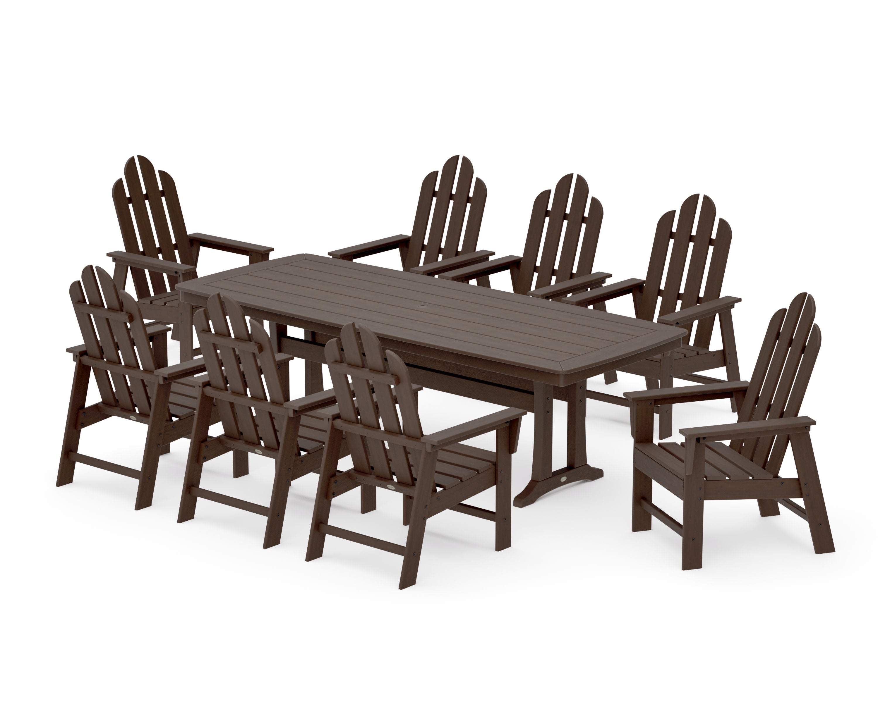 Long Island 9-Piece Dining Set with Trestle Legs in Kona