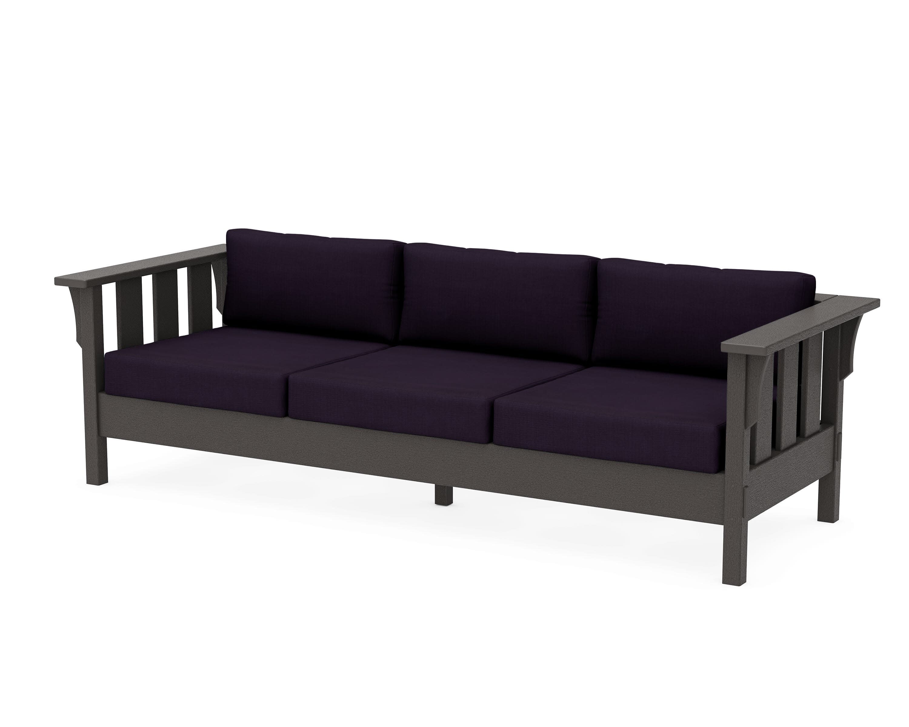 Acadia Deep Seating Sofa in Vintage Coffee / Navy Linen