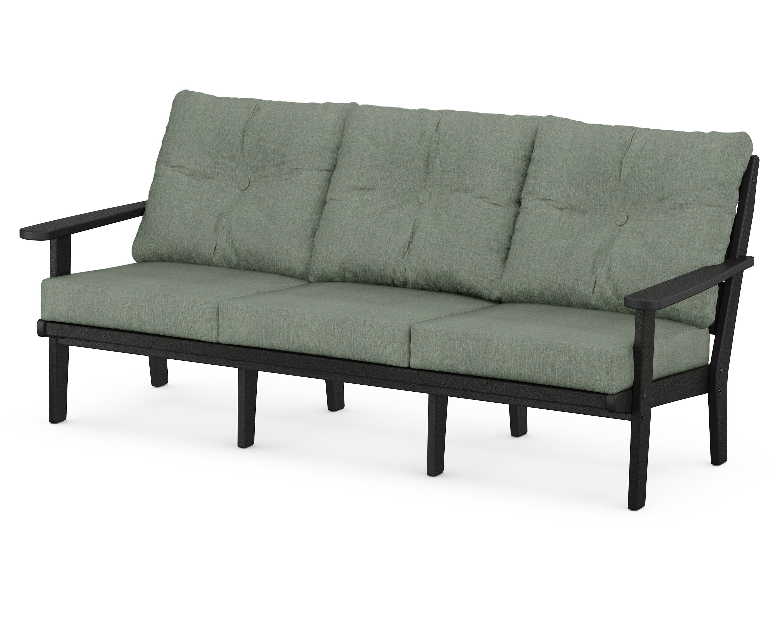 Lakeside Deep Seating Sofa in Black / Cast Sage