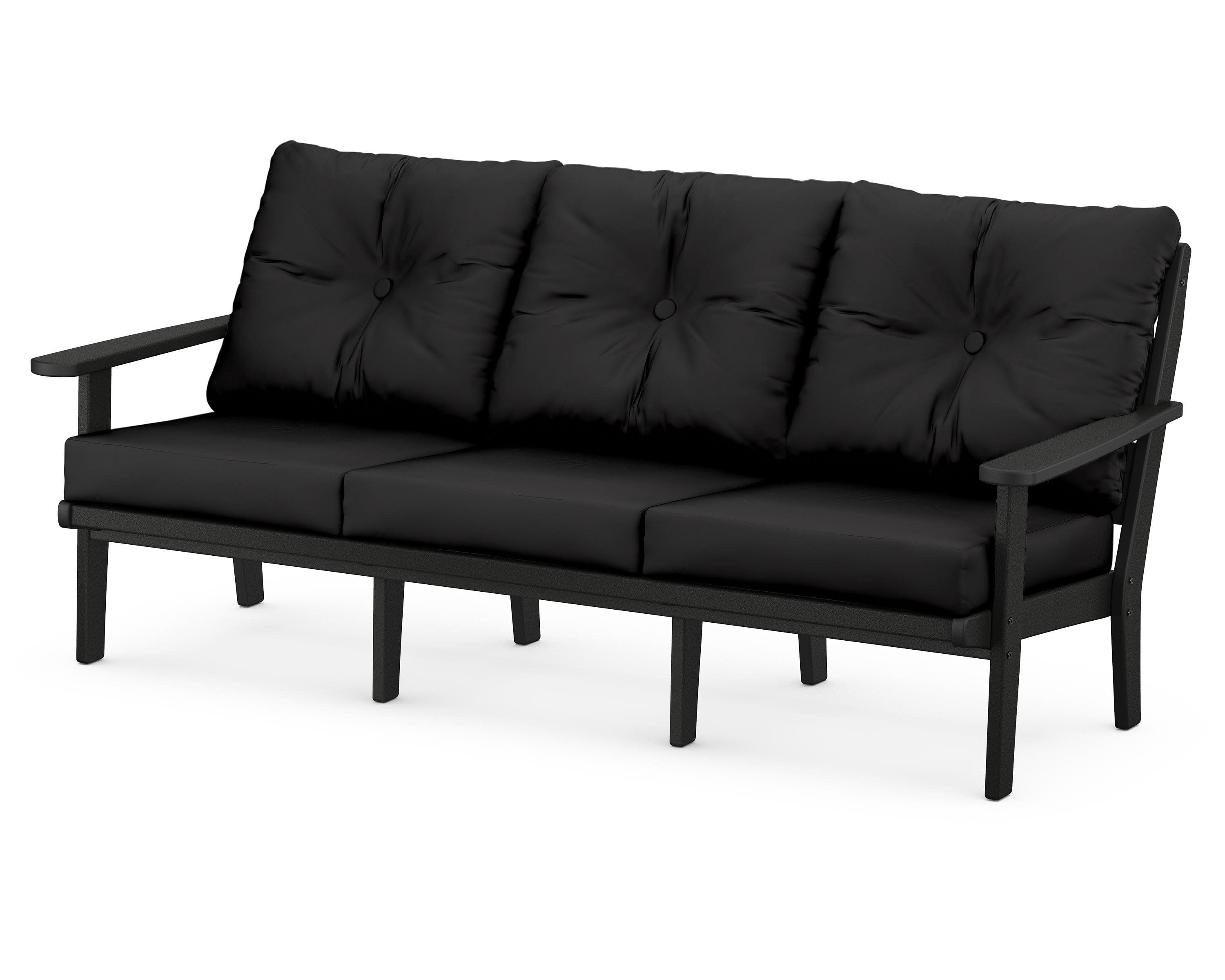 Lakeside Deep Seating Sofa in Black / Canvas Black